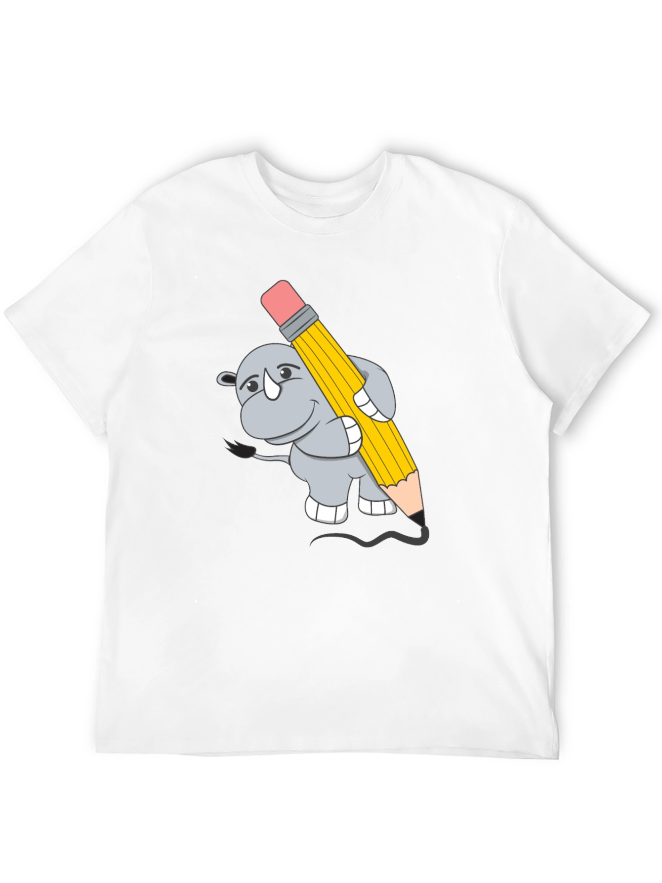 Black Rhino Artist Tee - Cartoon Animal Graphic T-Shirt view 12