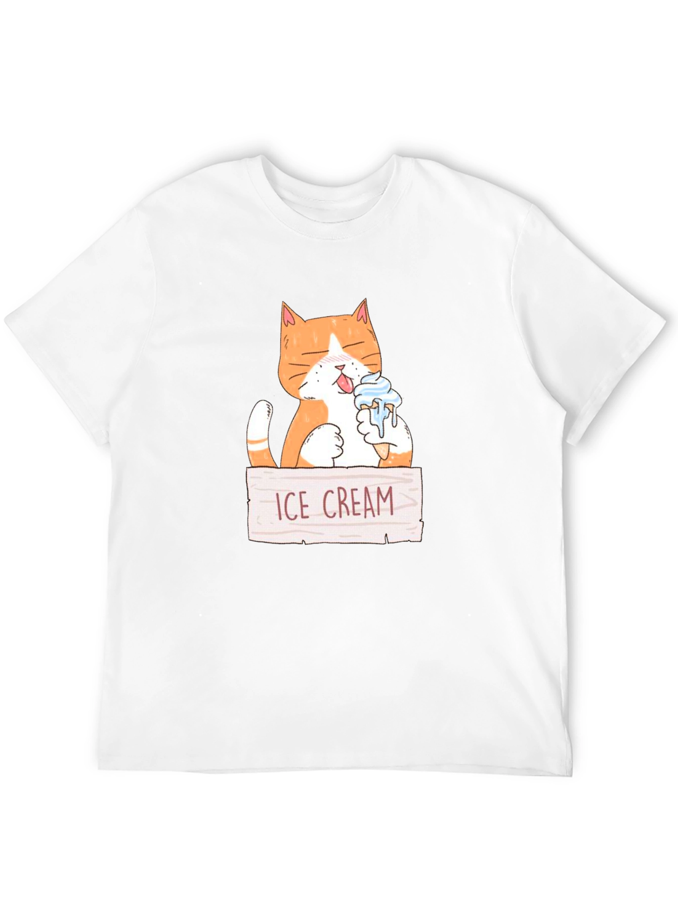 Black Funny Cat Eating Ice Cream Graphic T-Shirt view 12