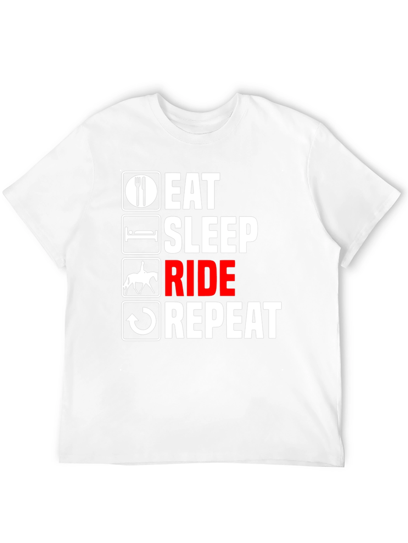 Black Eat Sleep Ride Repeat T-Shirt - Equestrian Life Tee view 12
