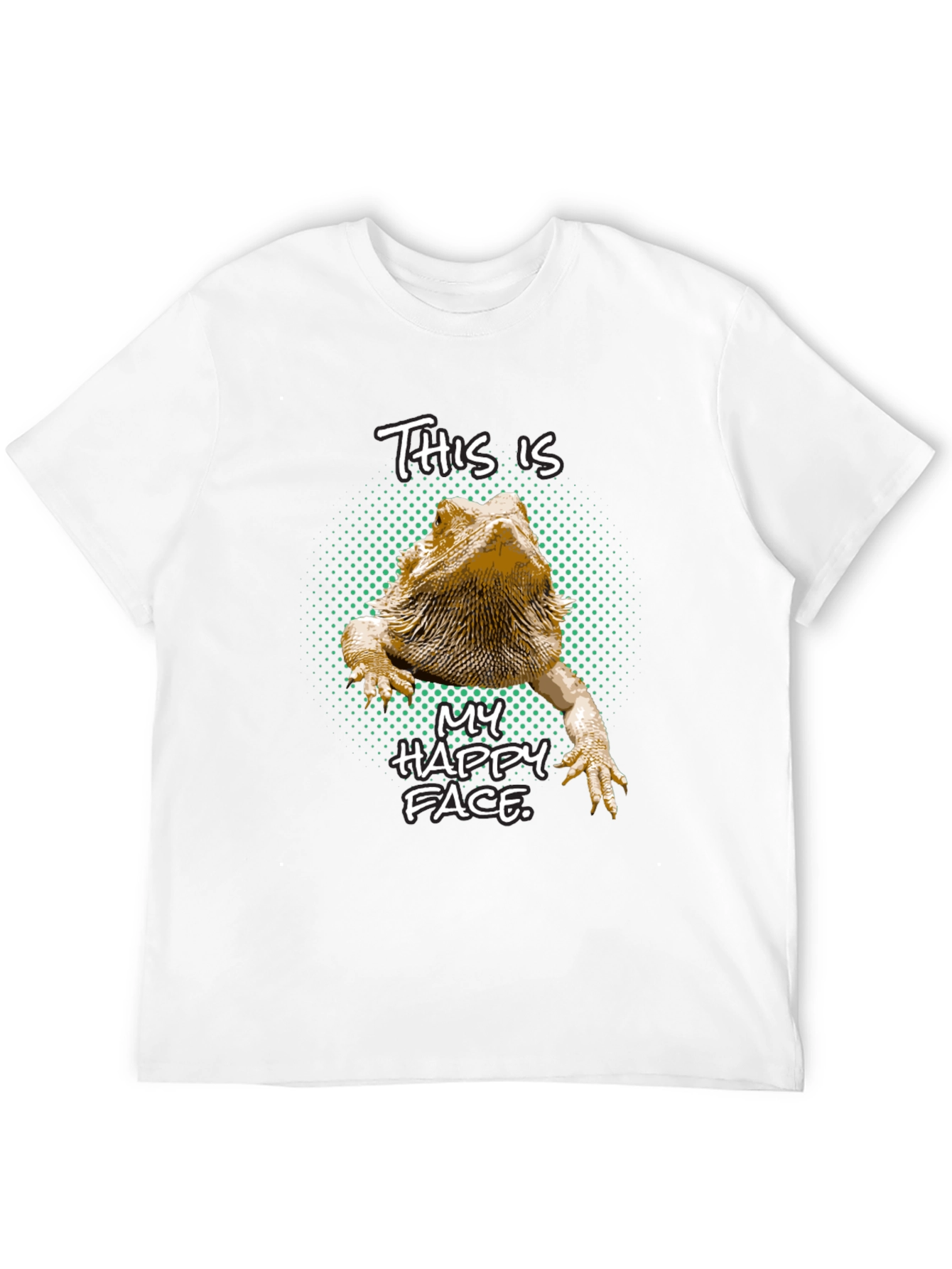 Black Bearded Dragon T-Shirt: This is My Happy Face view 12