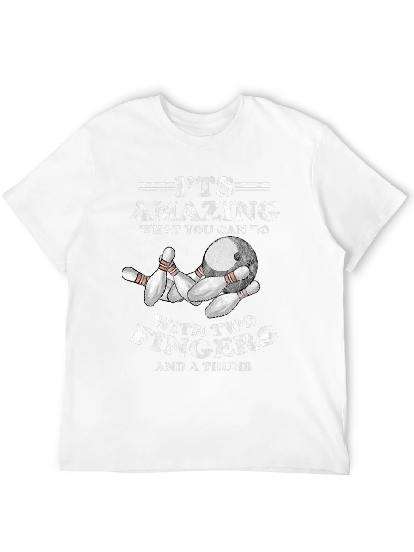 Black Bowling T-Shirt - Two Fingers and a Thumb view 12