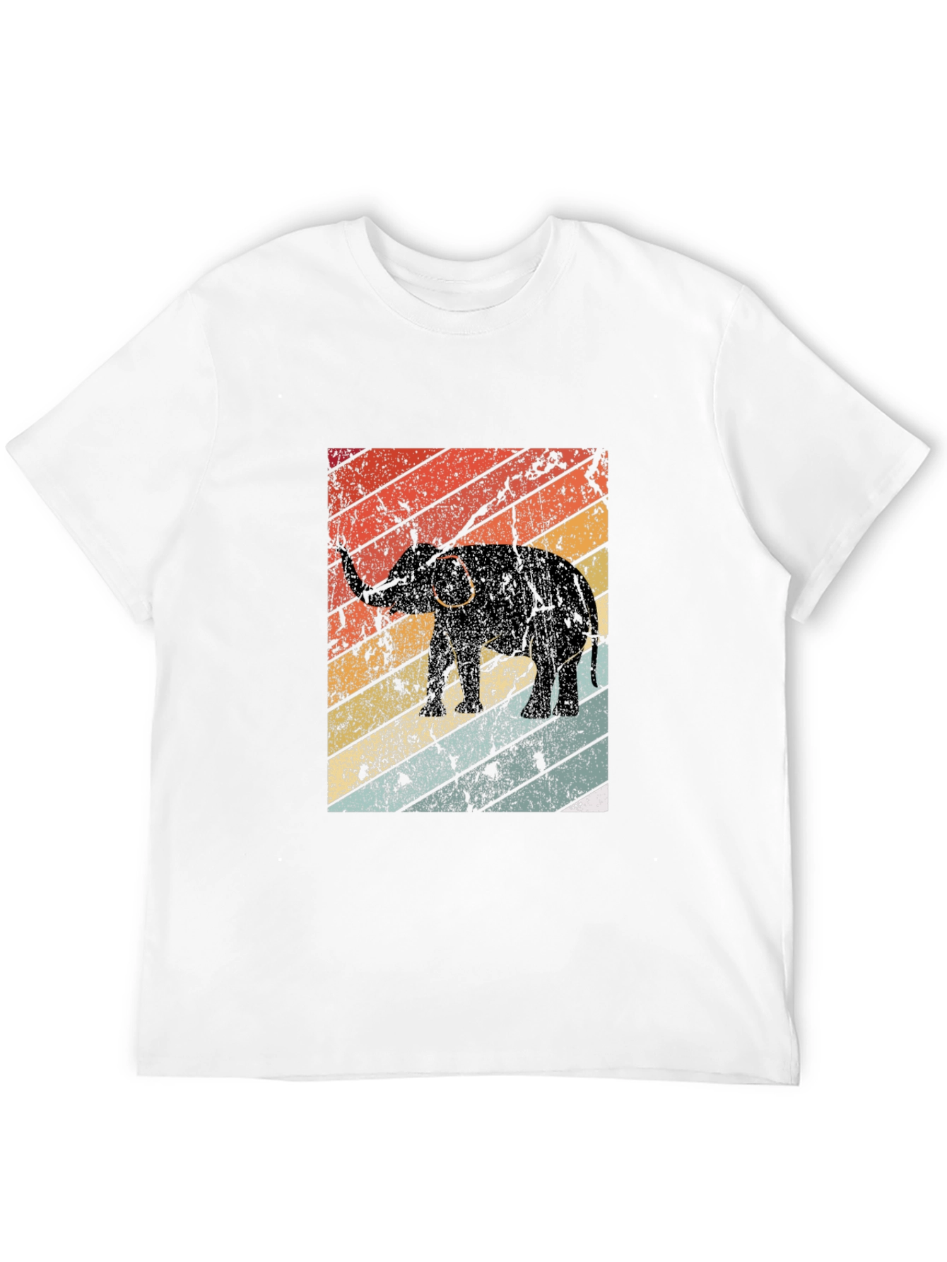 Black Retro Elephant Graphic T-Shirt - Stylish Cotton Tee view 12