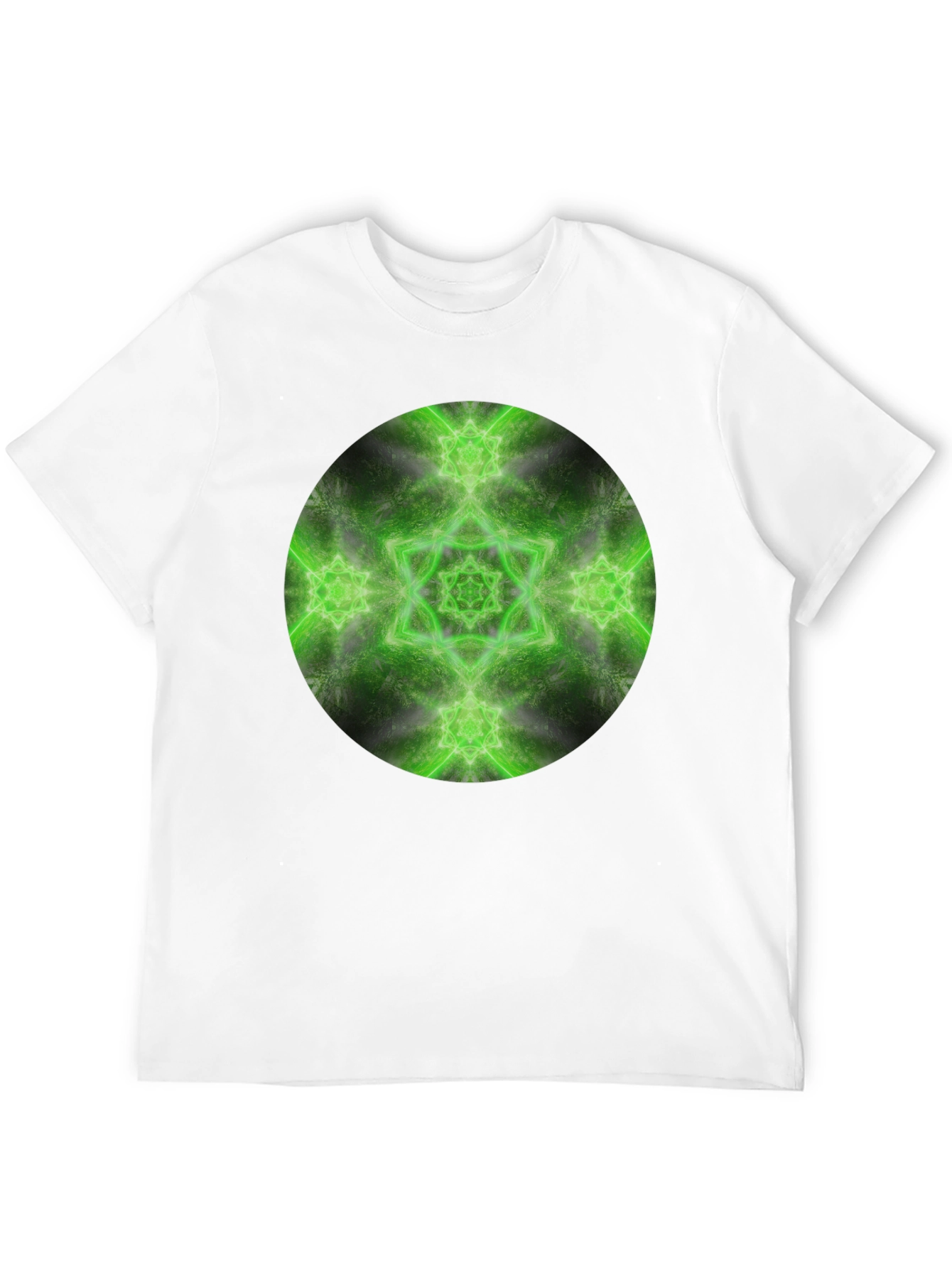 Black Green Mandala Graphic Tee - Men's Black T-Shirt view 12