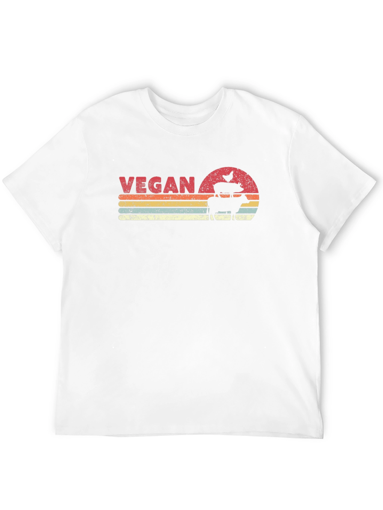 Black Vegan Retro Sunset T-Shirt view 12