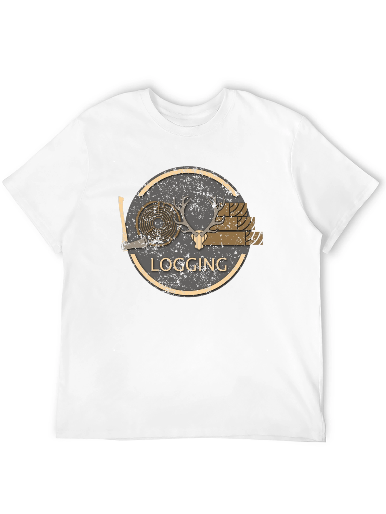 Black Logging Graphic Print Black T-Shirt view 12