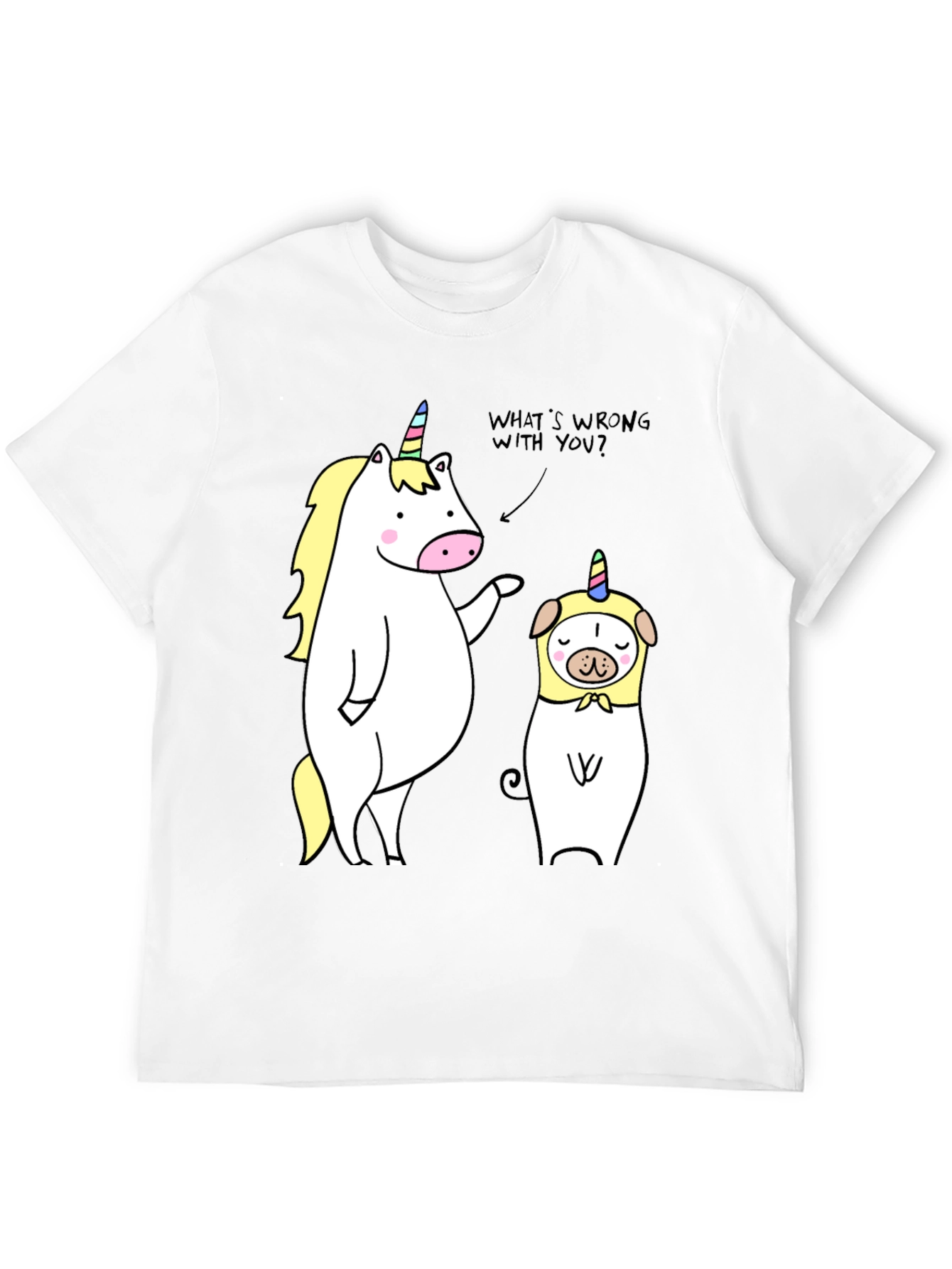 Black Unicorn & Pug Humor Tee - What's Wrong? view 12