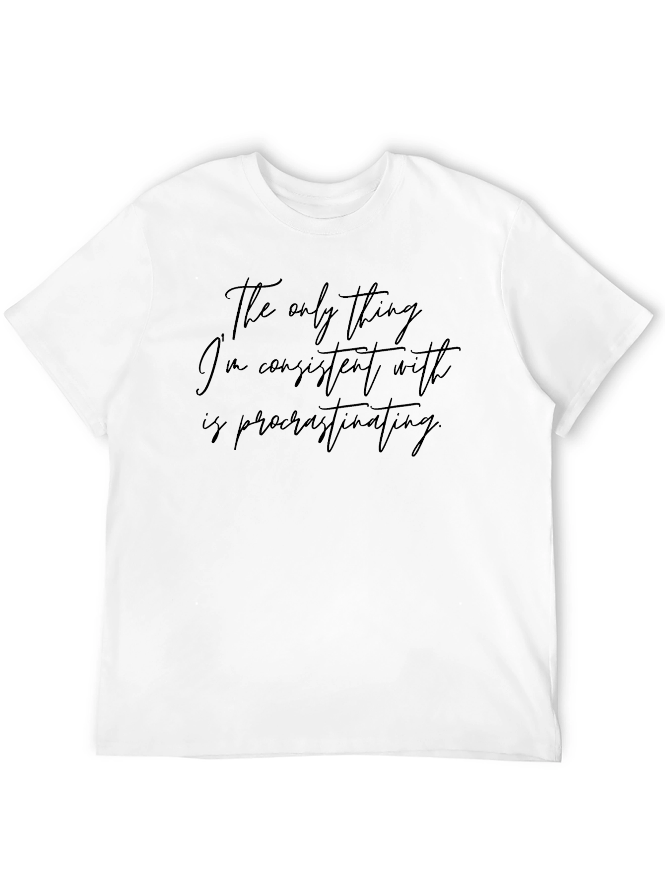 Black Procrastination T-Shirt - Consistent Black Tee view 12