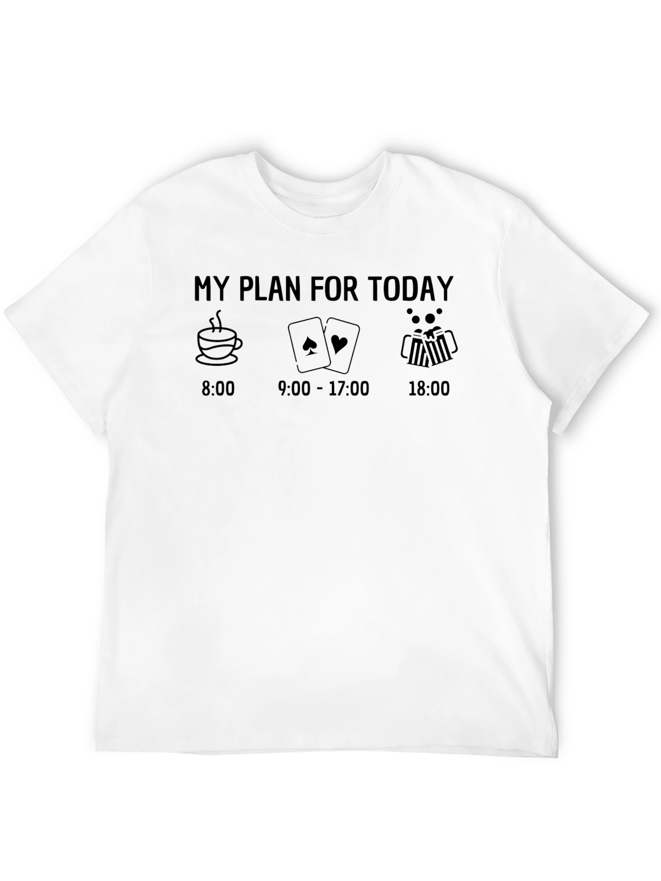 Black My Plan Today T-Shirt: Coffee, Cards, and Beer view 12