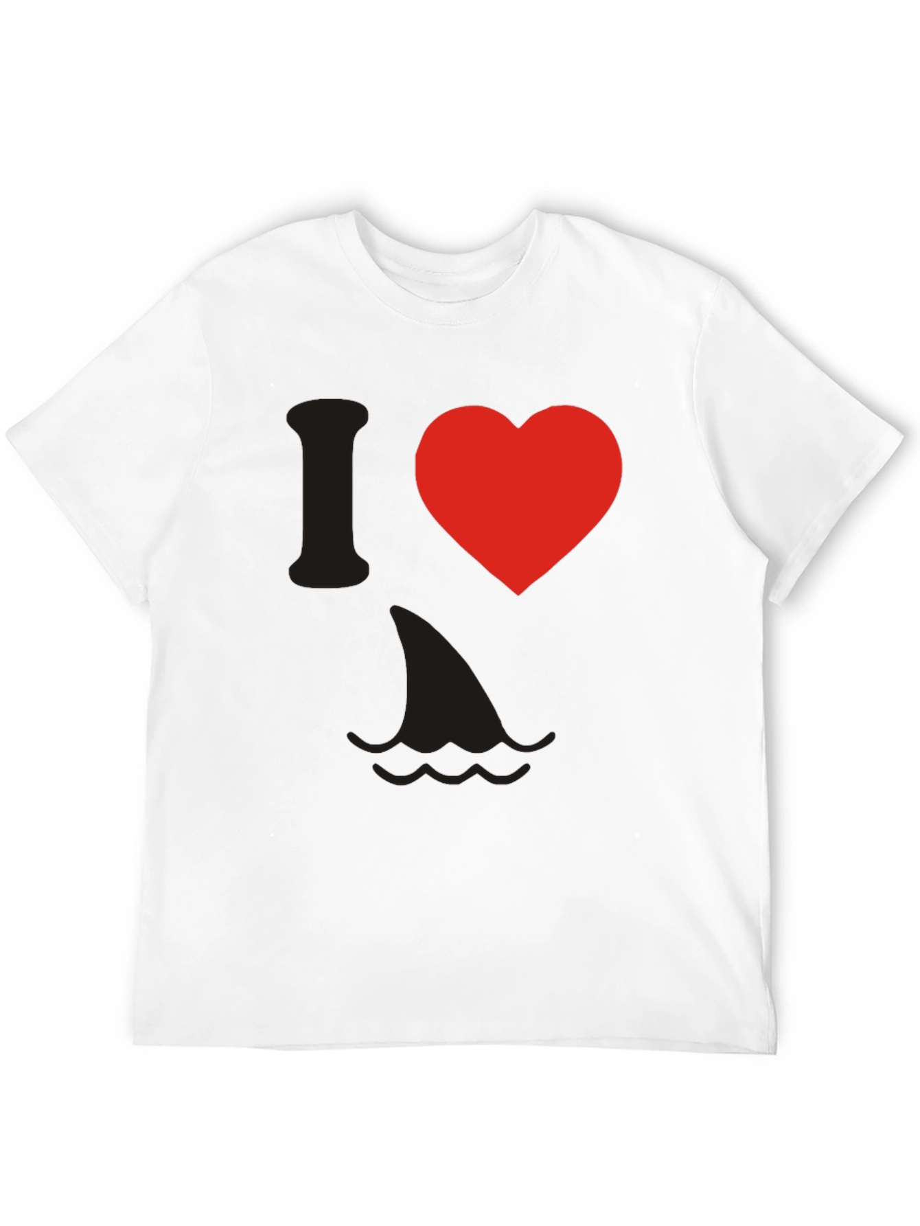 Black I Love Sharks T-Shirt - Novelty Graphic Tee view 12