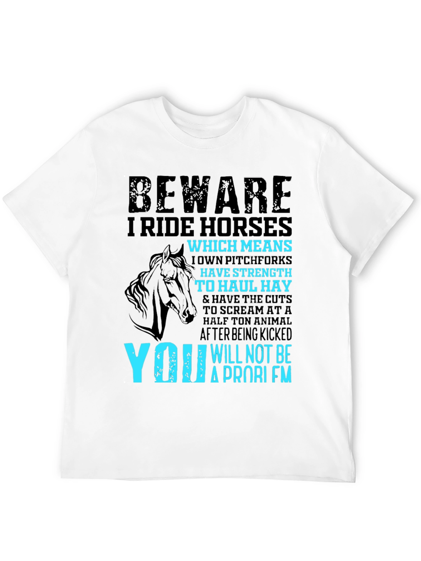 Black Beware I Ride Horses T-Shirt view 12