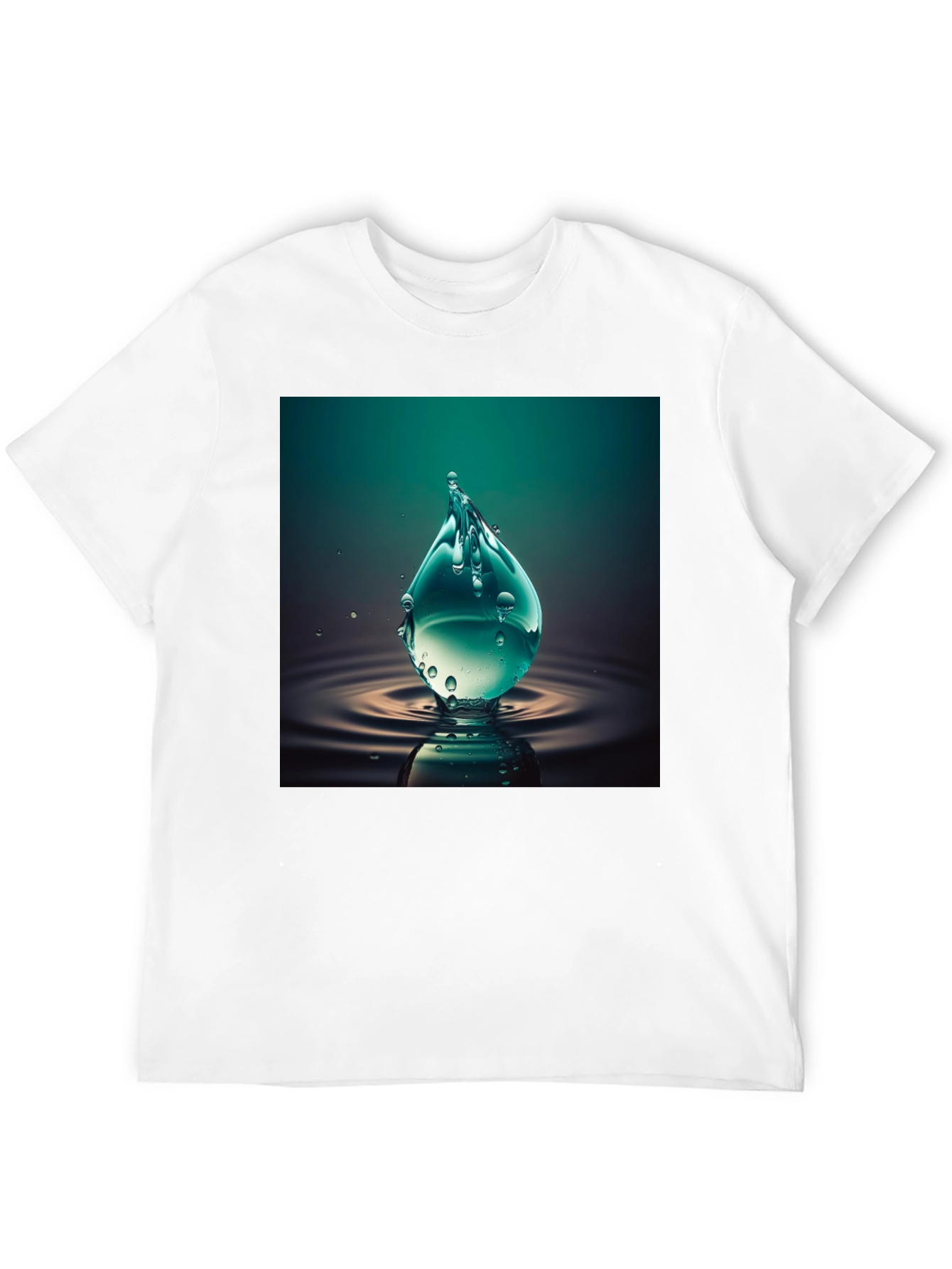 Black Water Drop Graphic Tee - Cool Black T-Shirt view 12