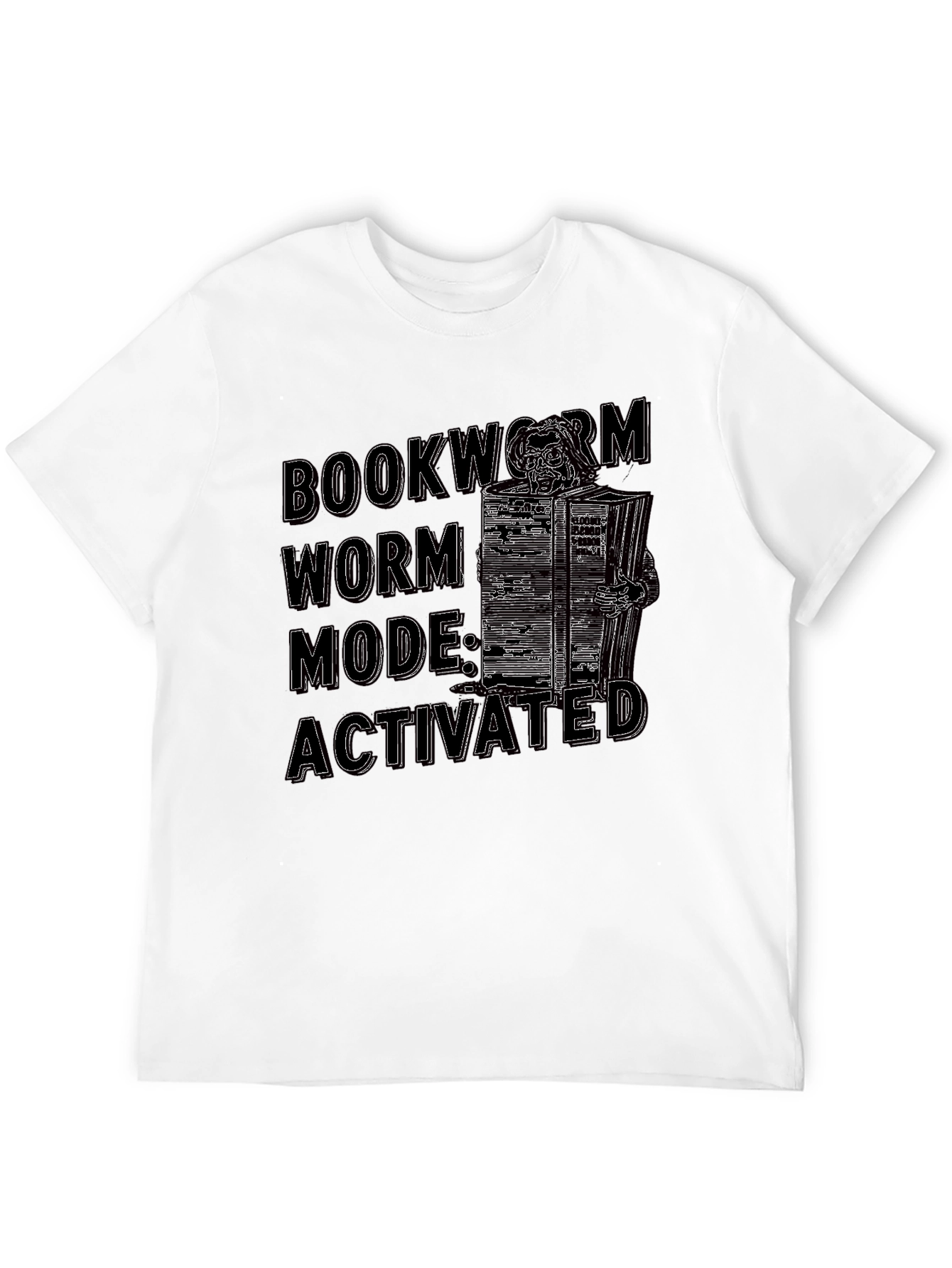 Black Bookworm Mode Activated Graphic Tee view 12