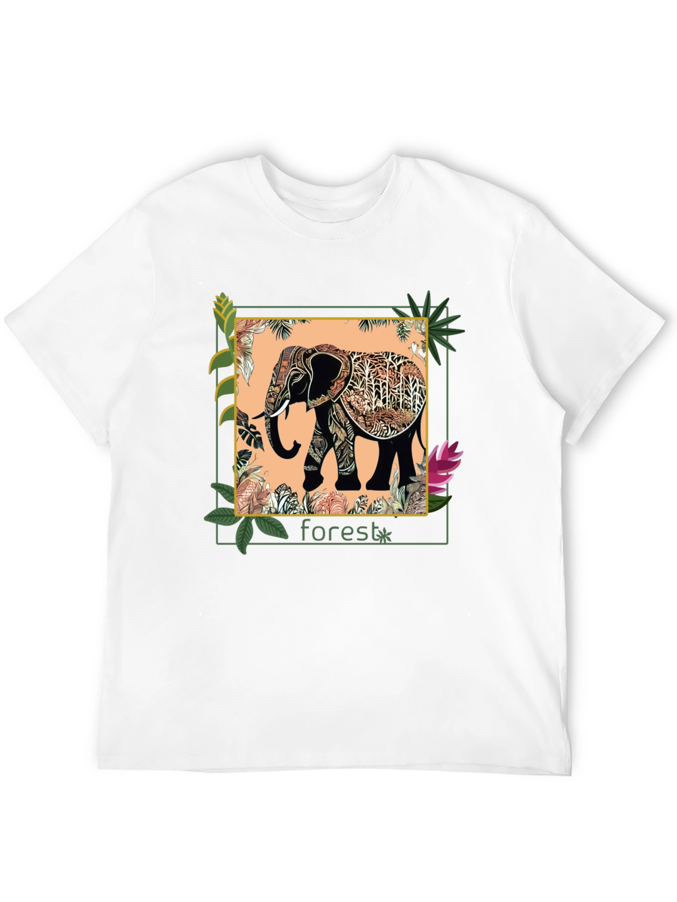 Black Elephant Forest Graphic Tee - Black view 12