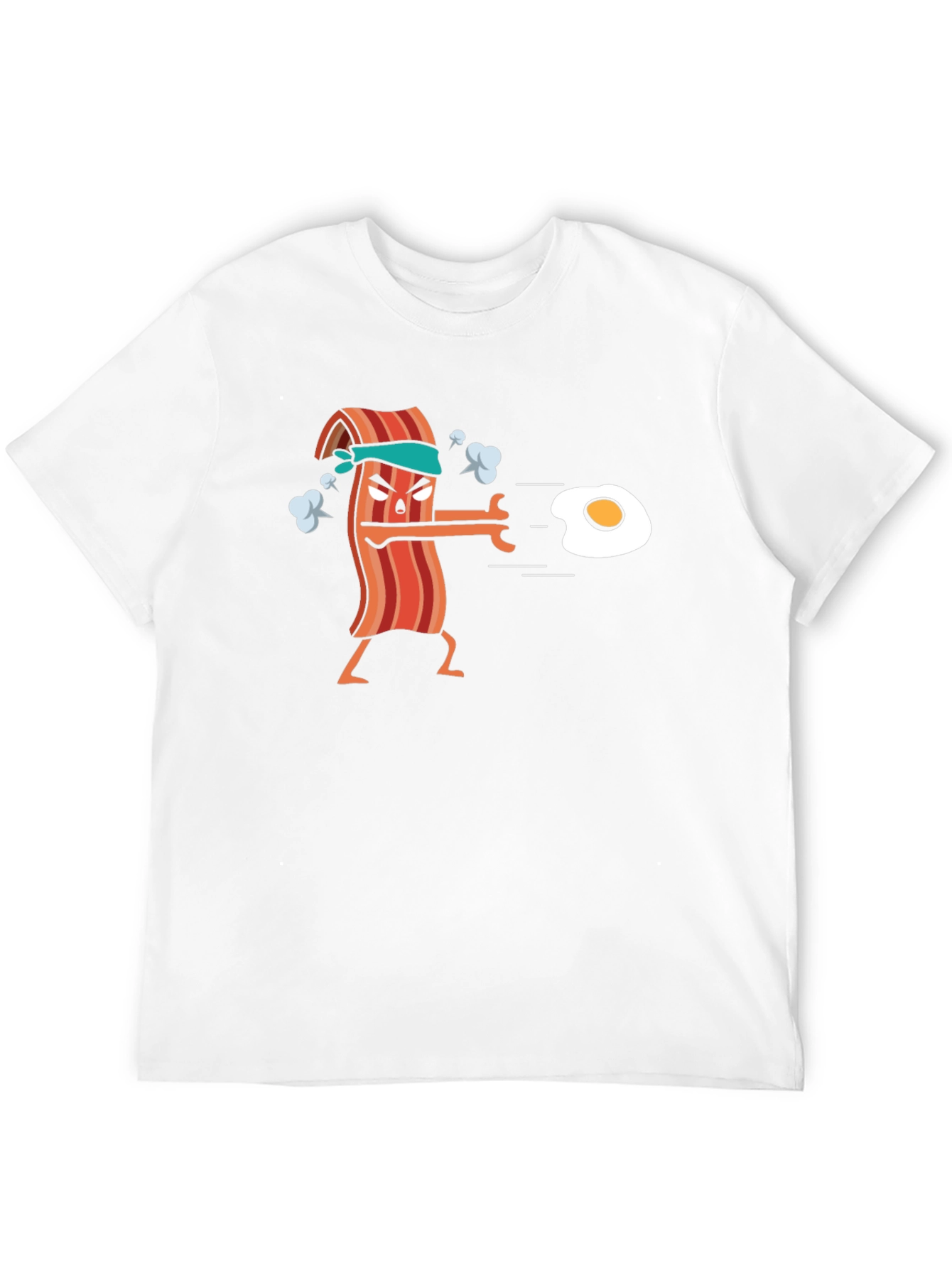 Black Bacon vs Egg Funny T-Shirt view 12