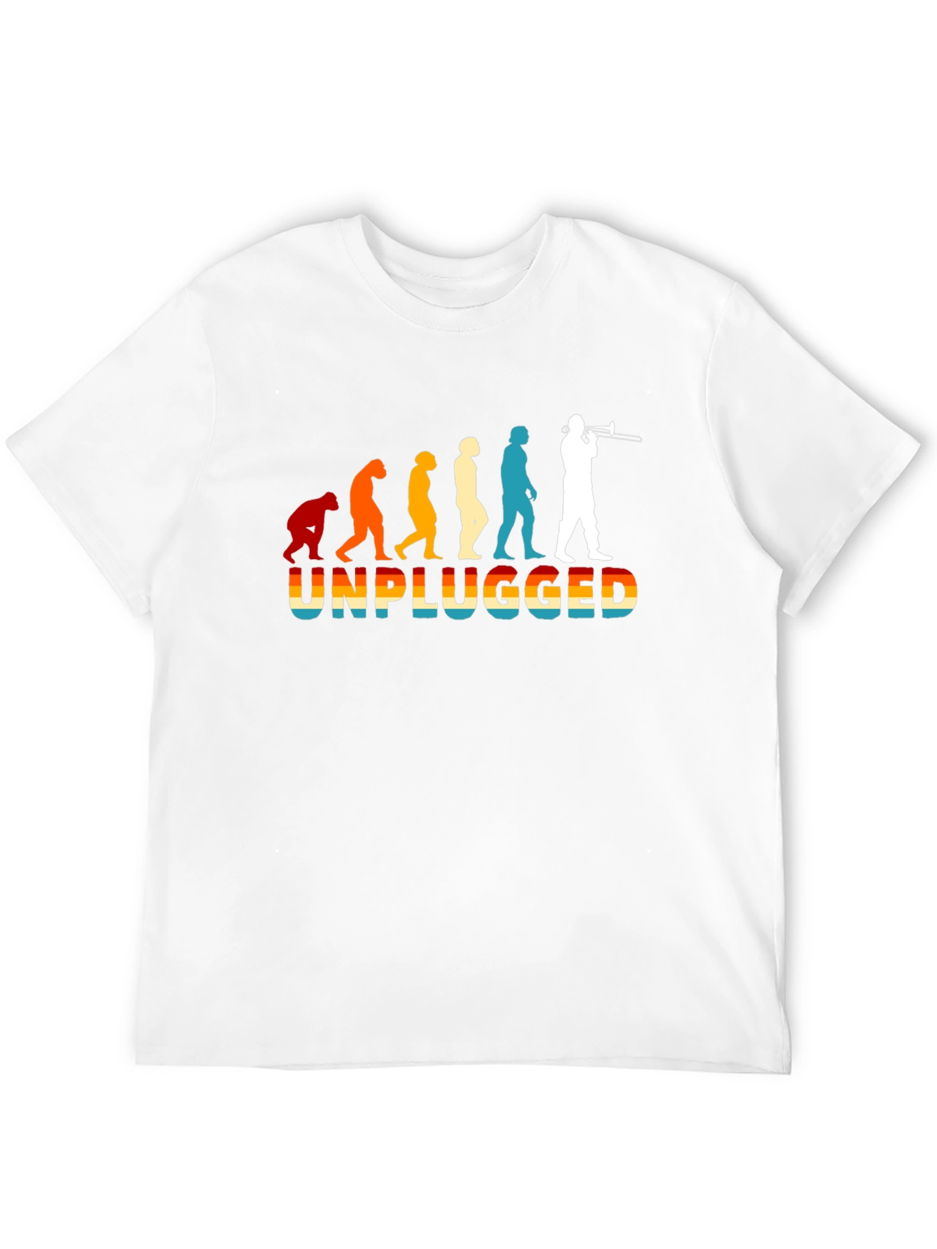 Black Unplugged Evolution T-Shirt - Music Trombone Player view 12