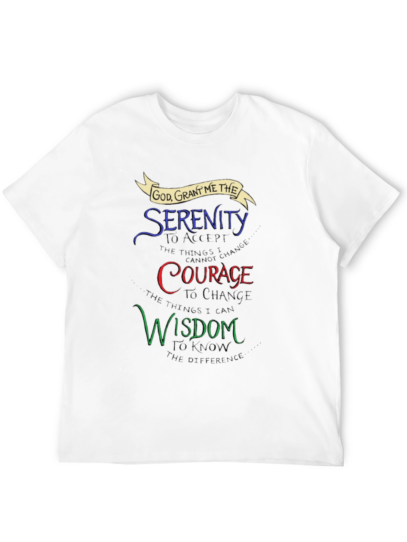 Black Serenity Prayer Graphic T-Shirt - Inspirational Design view 12