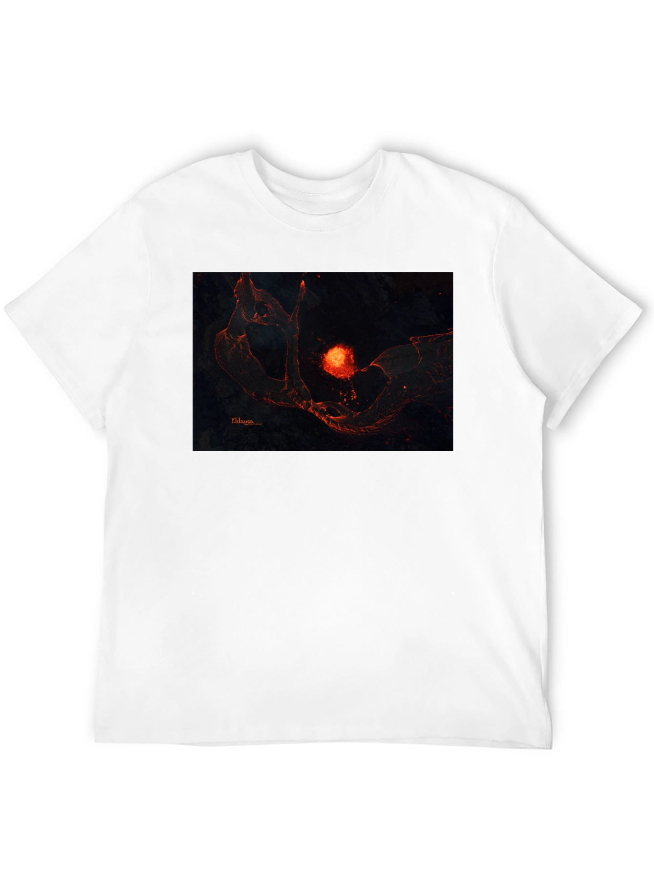 Black Lava Landscape Graphic Black T-Shirt view 12