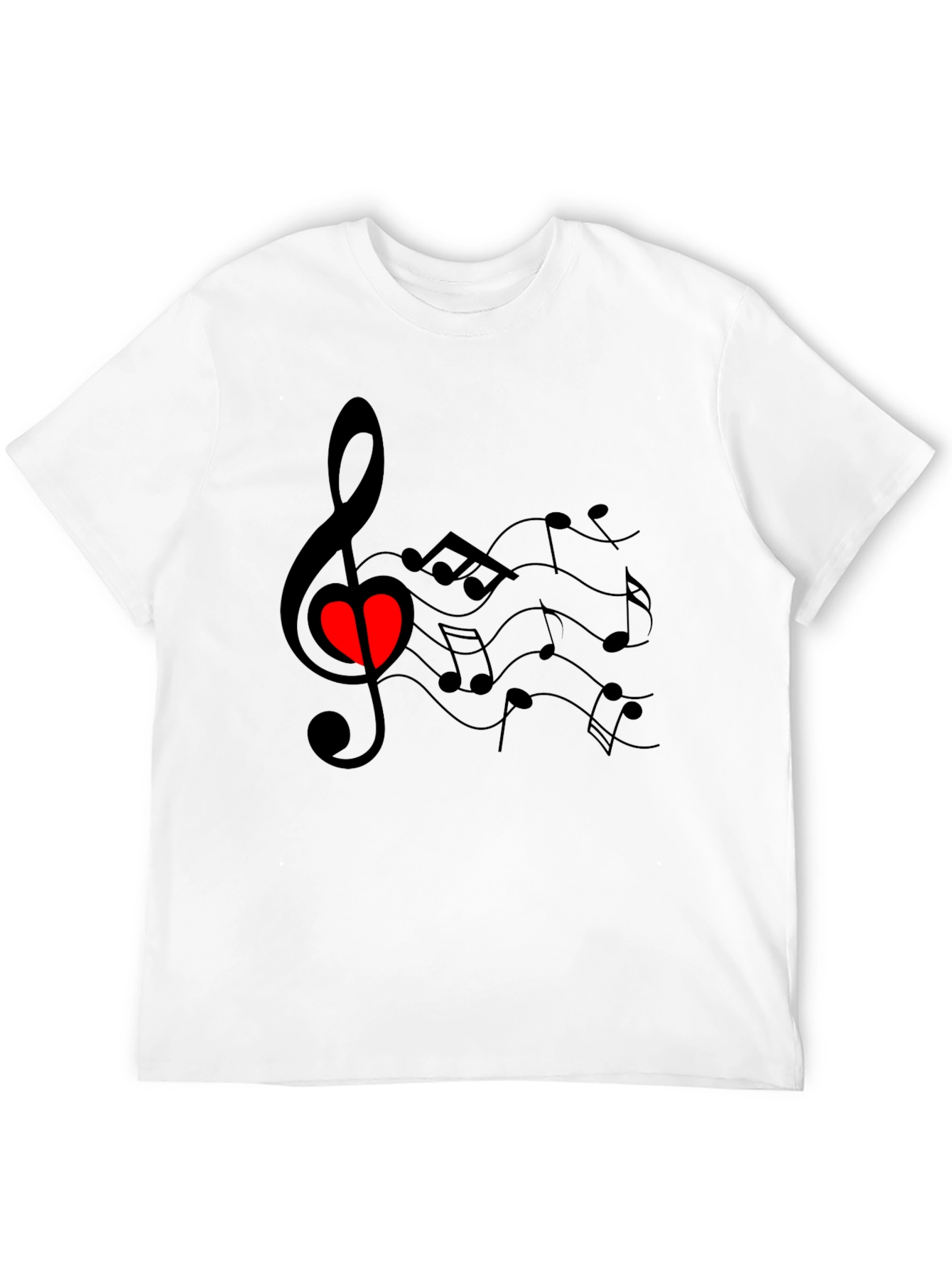 Black Musical Heart T-Shirt - Black Cotton Blend view 12