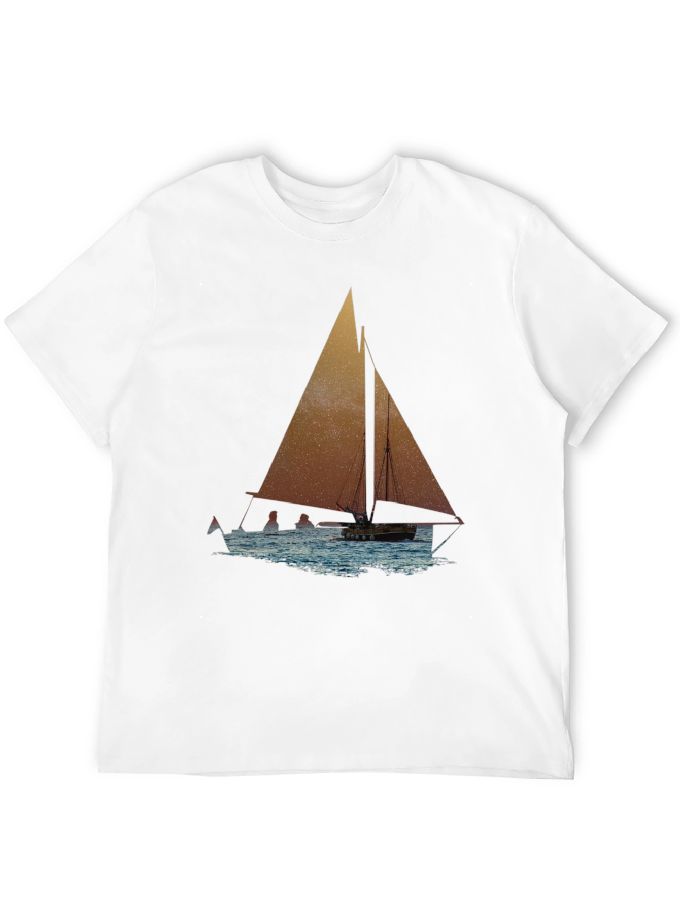 Black Sailboat Graphic Tee - Black Cotton Blend view 12
