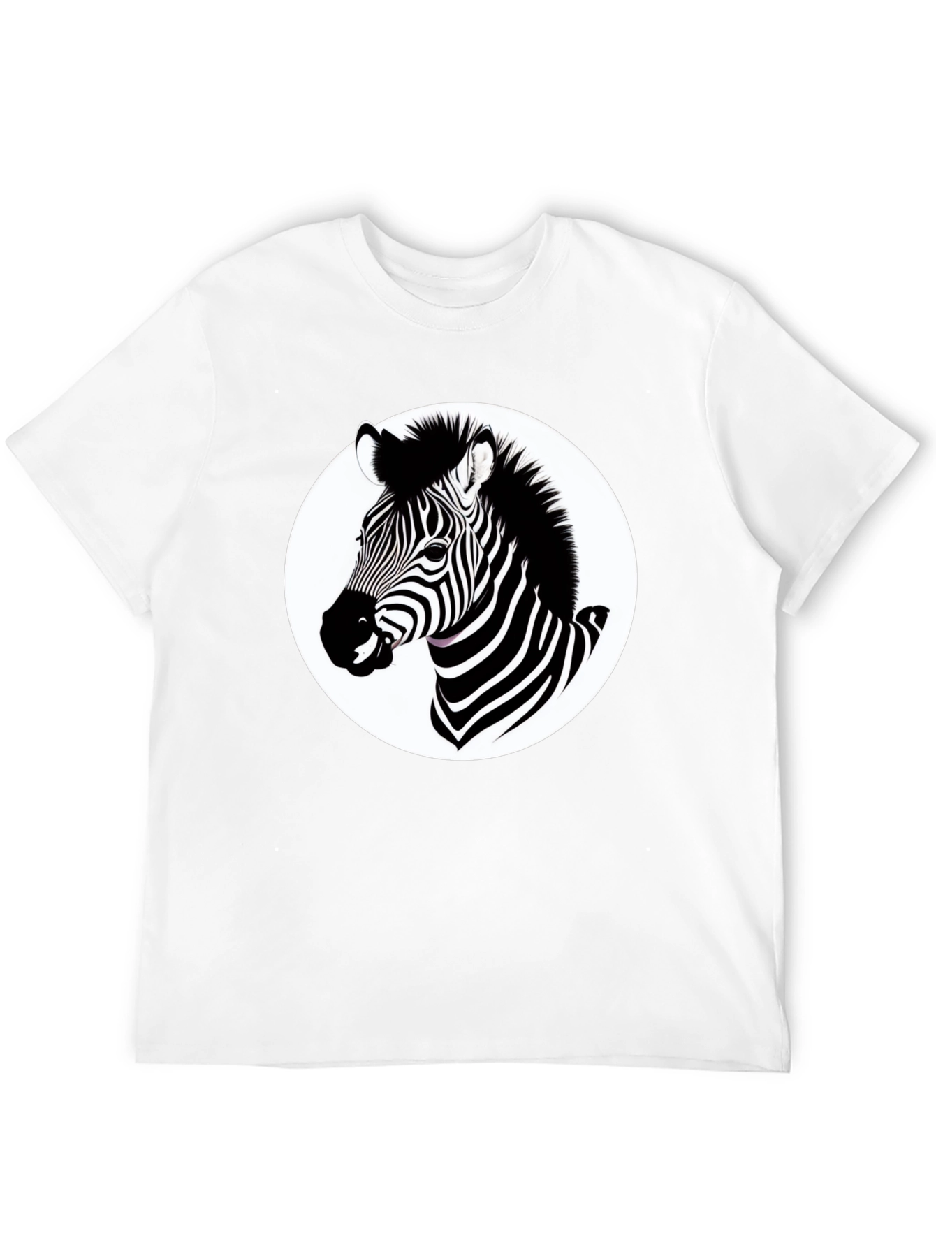 Black Zebra Graphic T-Shirt - Black Cotton Blend Tee view 12