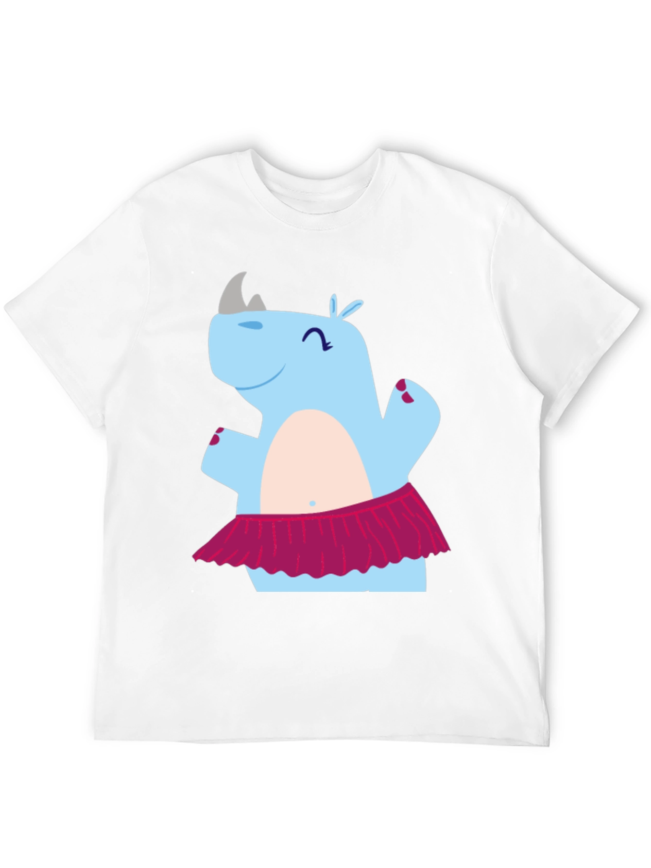 Black Dancing Rhino T-Shirt - Cute Cartoon Tee view 12
