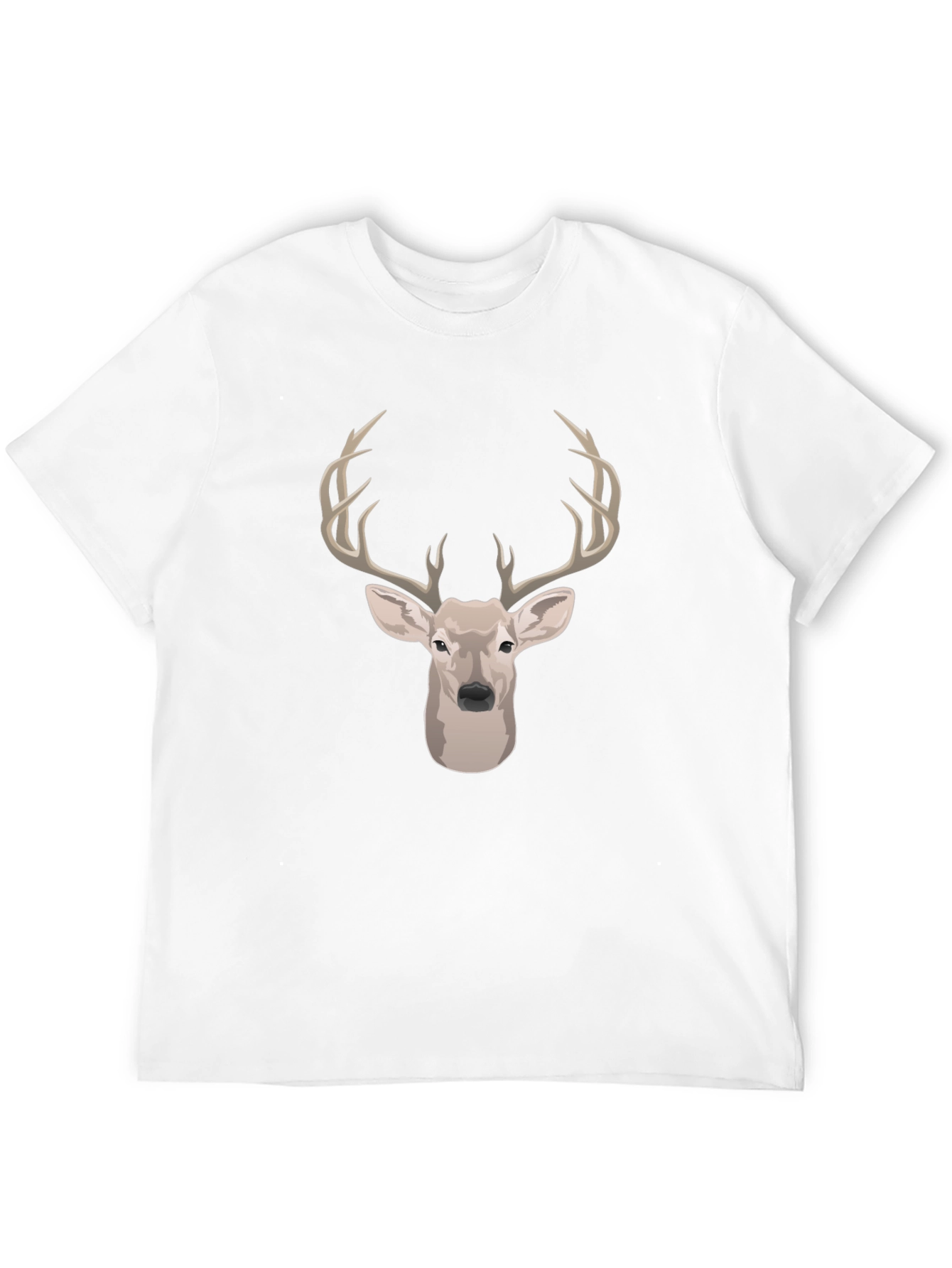 Black Deer Head Graphic Print Black T-Shirt view 12