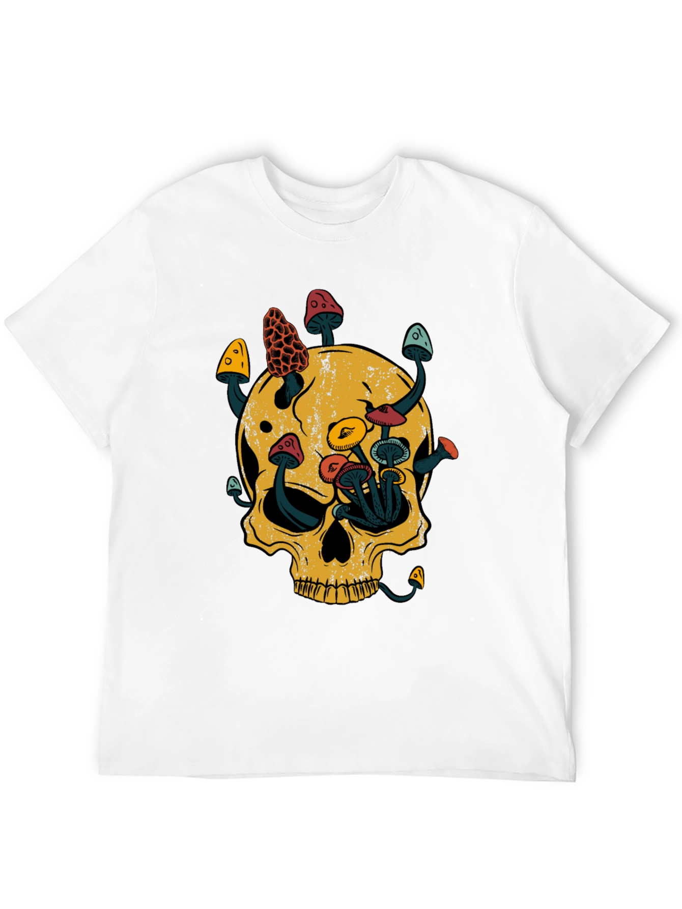 Black Skull & Mushroom Graphic Tee - Black view 12