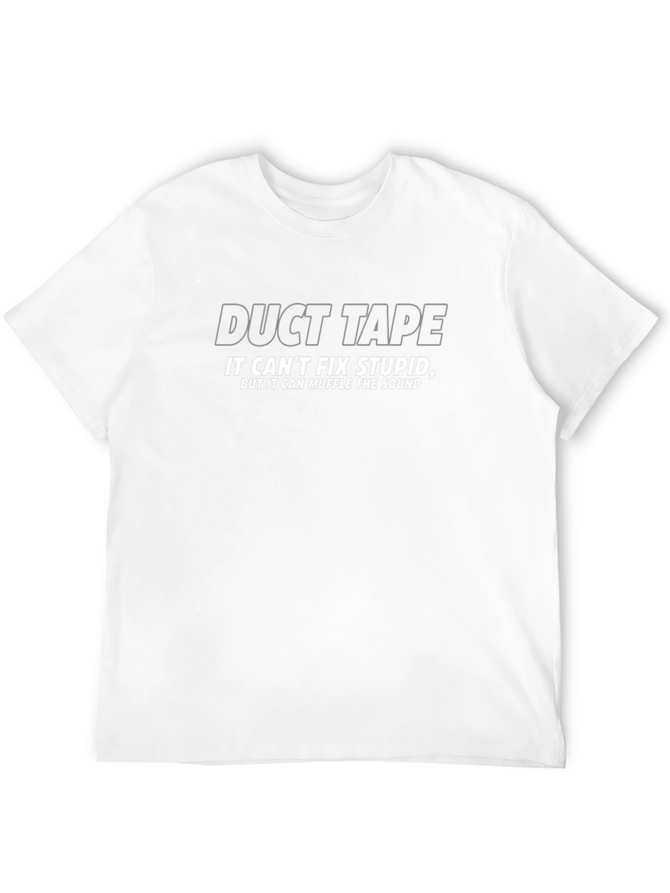 Black Duct Tape Humor T-Shirt - Can't Fix Stupid view 12