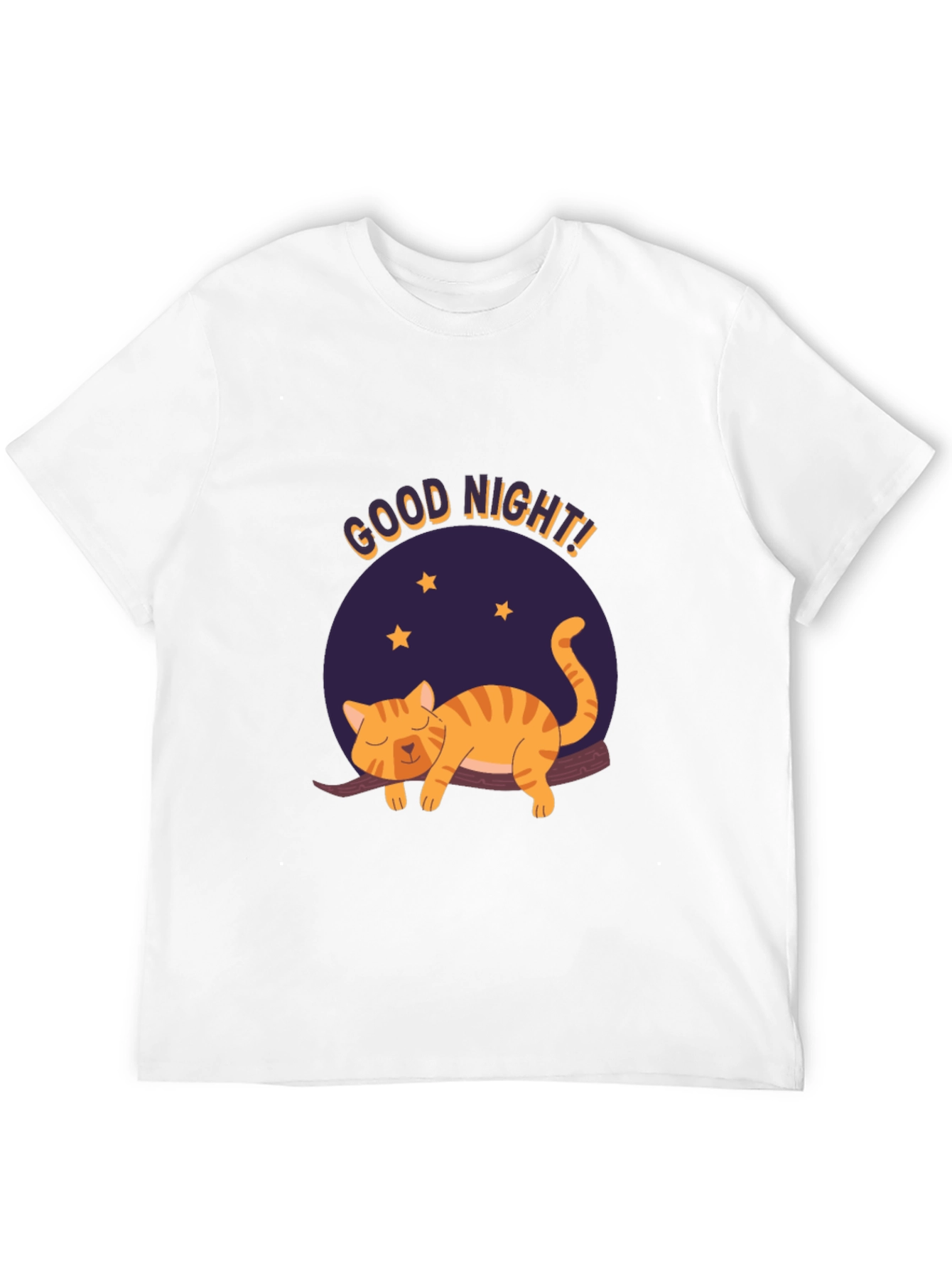 Black Good Night Cat Graphic T-Shirt - Black view 12