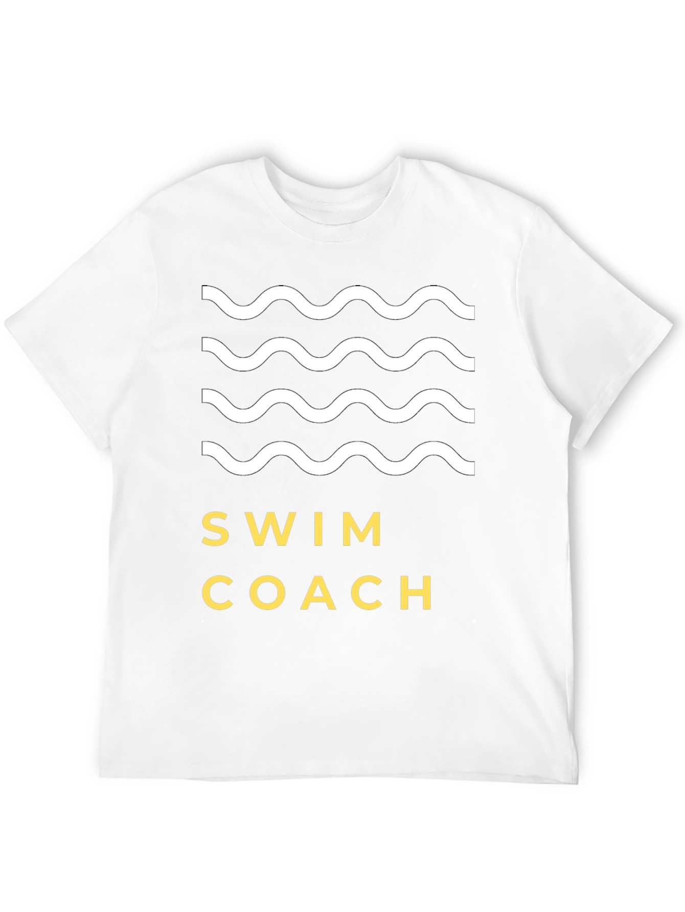Swim Coach T-Shirt - Wavy Graphic Tee - 12