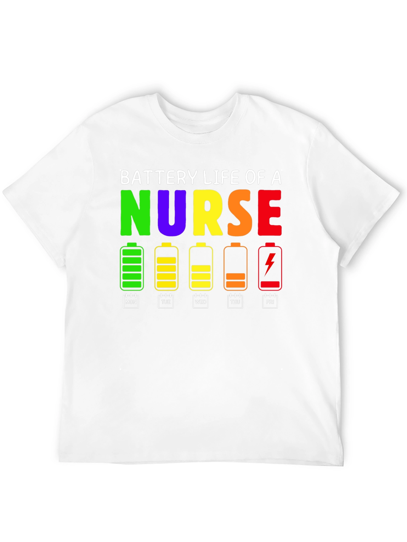 Black Battery Life of a Nurse T-Shirt view 12