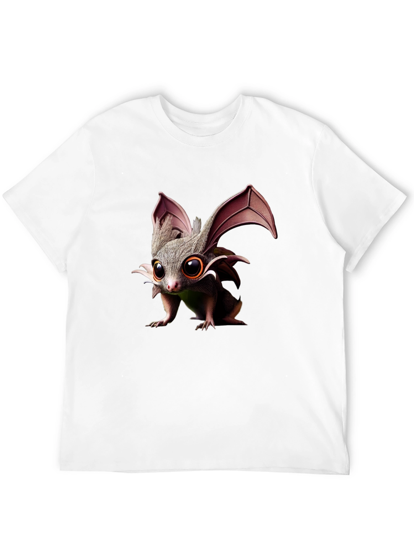 Black Cute Bat T-Shirt - Unisex Black Tee view 12