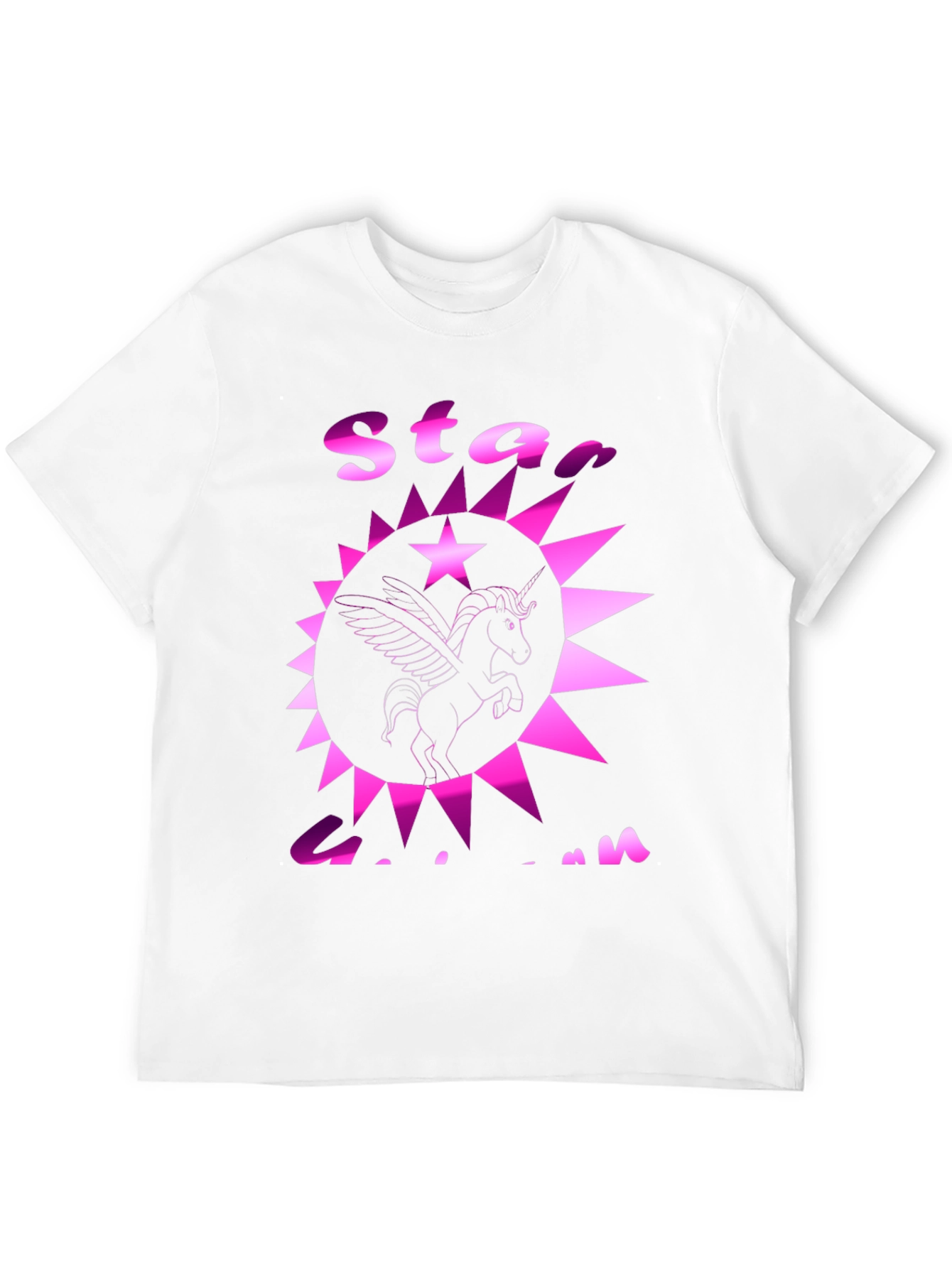 Black Star Unicorn Graphic Tee - Black Cotton Casual T-Shirt view 12