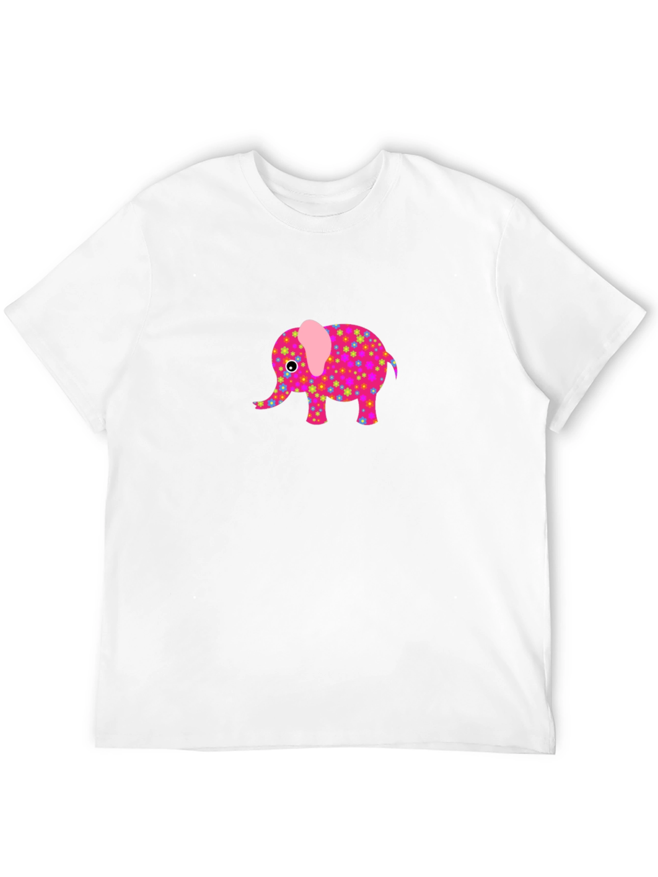 Black Black T-Shirt with Cute Elephant Graphic view 12