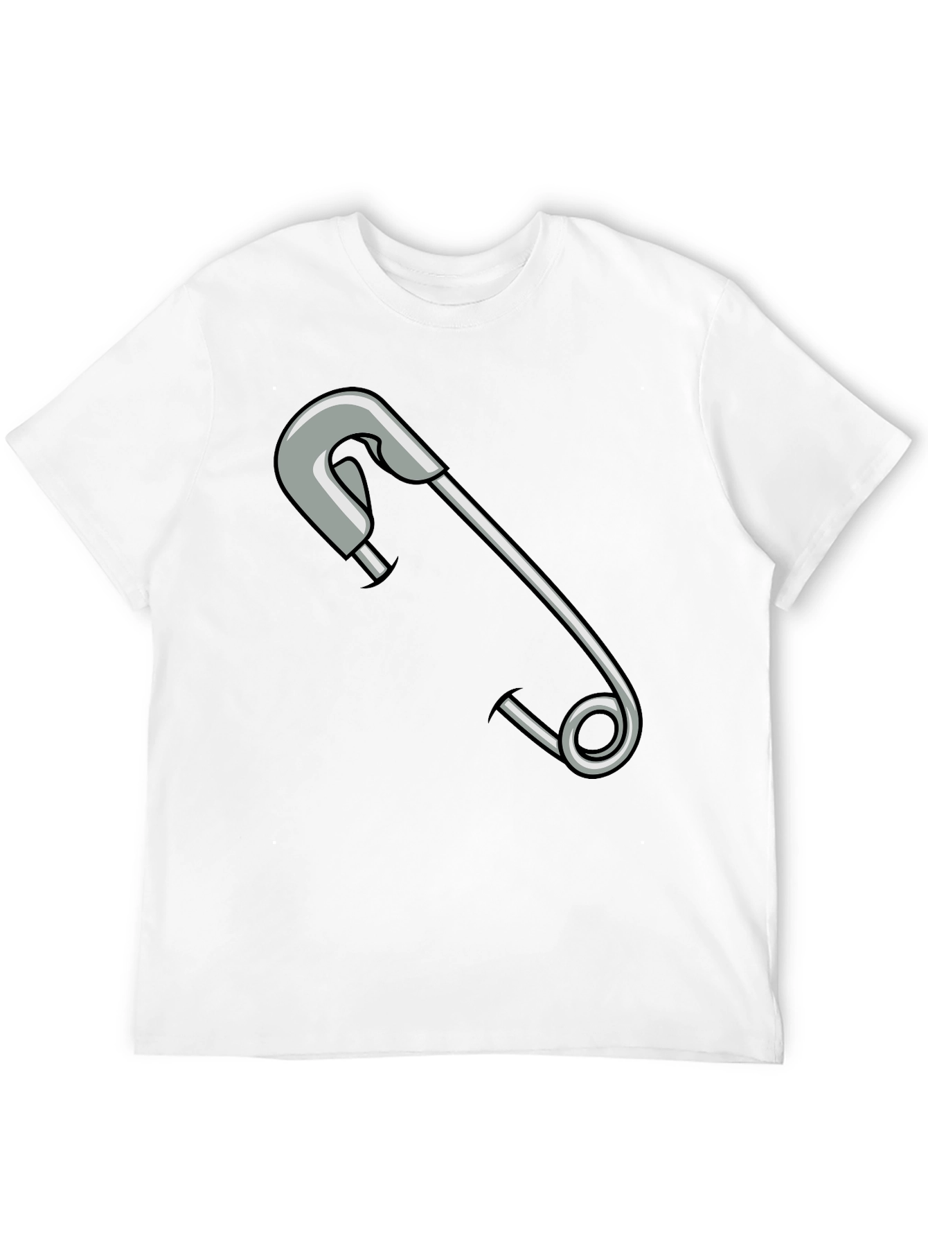 Black Safety Pin Graphic T-Shirt - Unisex Casual Tee view 12