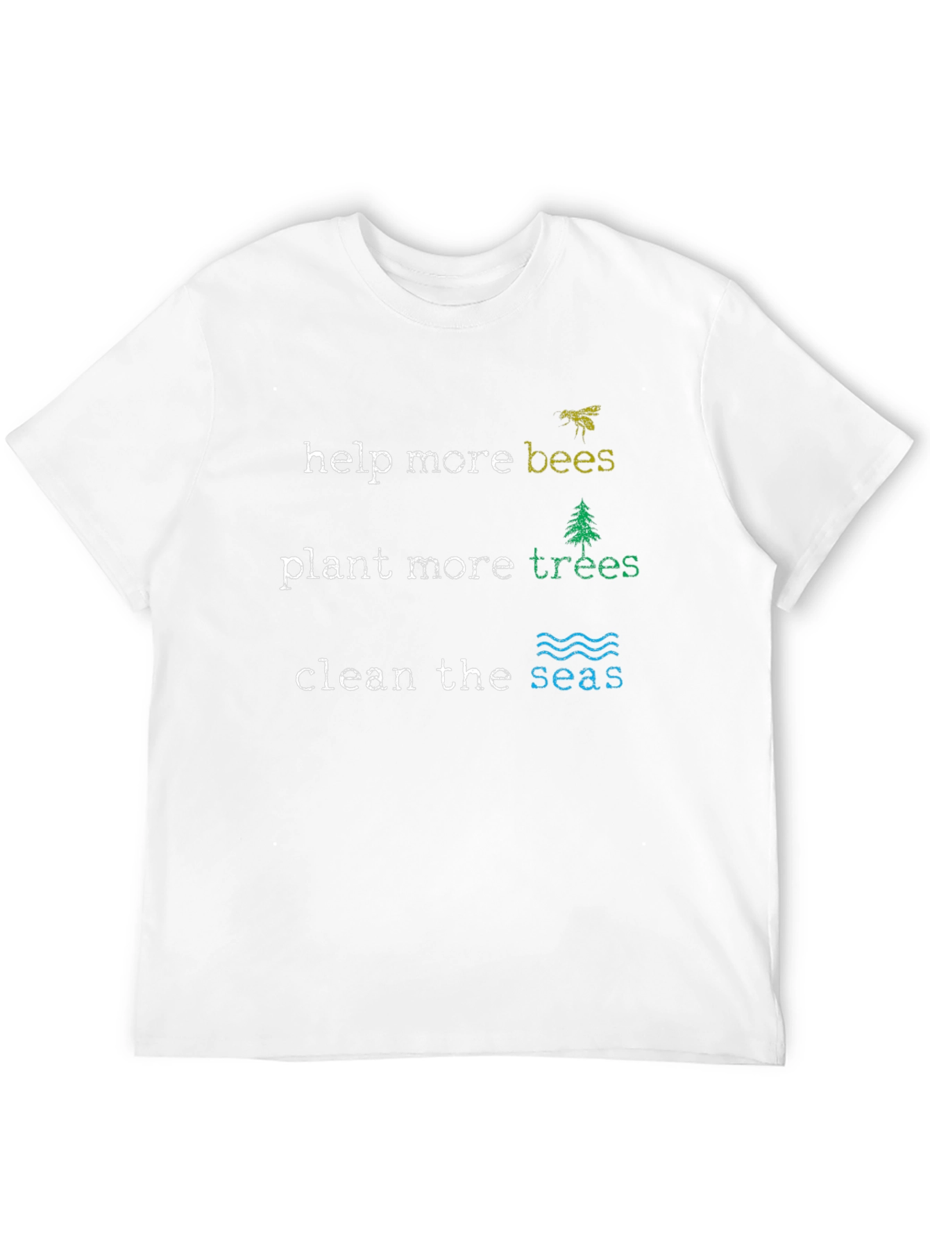 Eco-Friendly Graphic T-Shirt - Help Bees, Plant Trees - 12