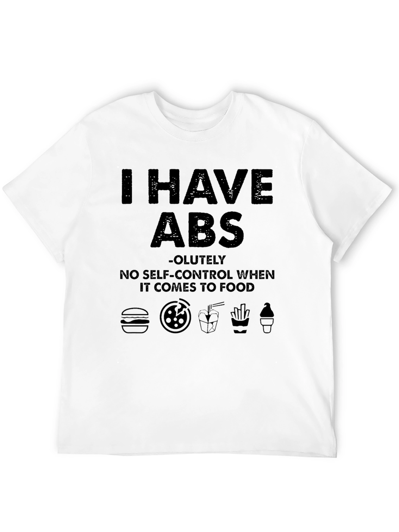 Black Funny 'I Have ABS' Foodie T-Shirt view 12