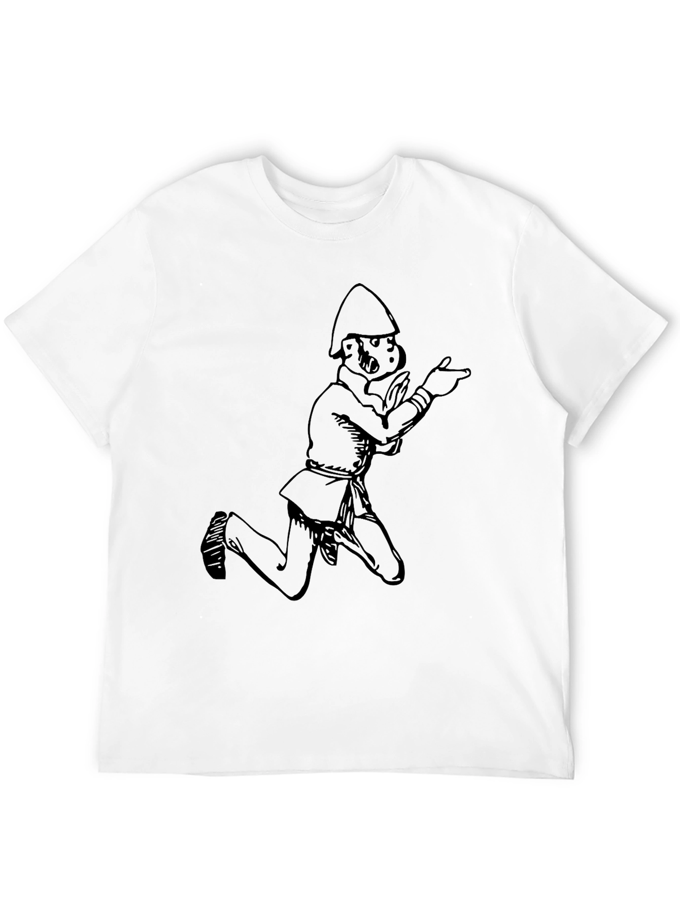 Black Sketch Art Graphic Print Tee - Black view 12