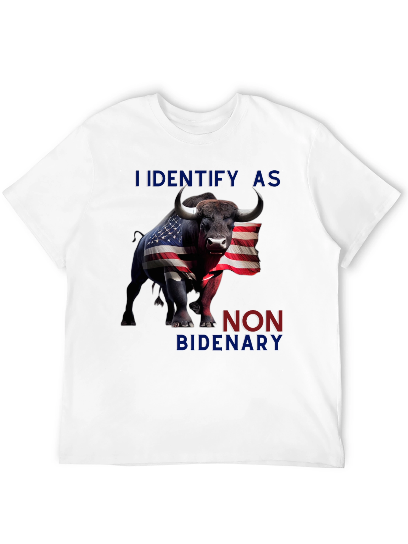 Black I Identify As Non Bidenary T-Shirt view 12