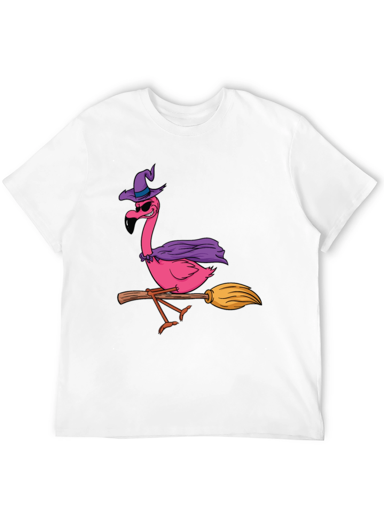 Black Witch Flamingo T-Shirt Halloween Costume Tee view 12