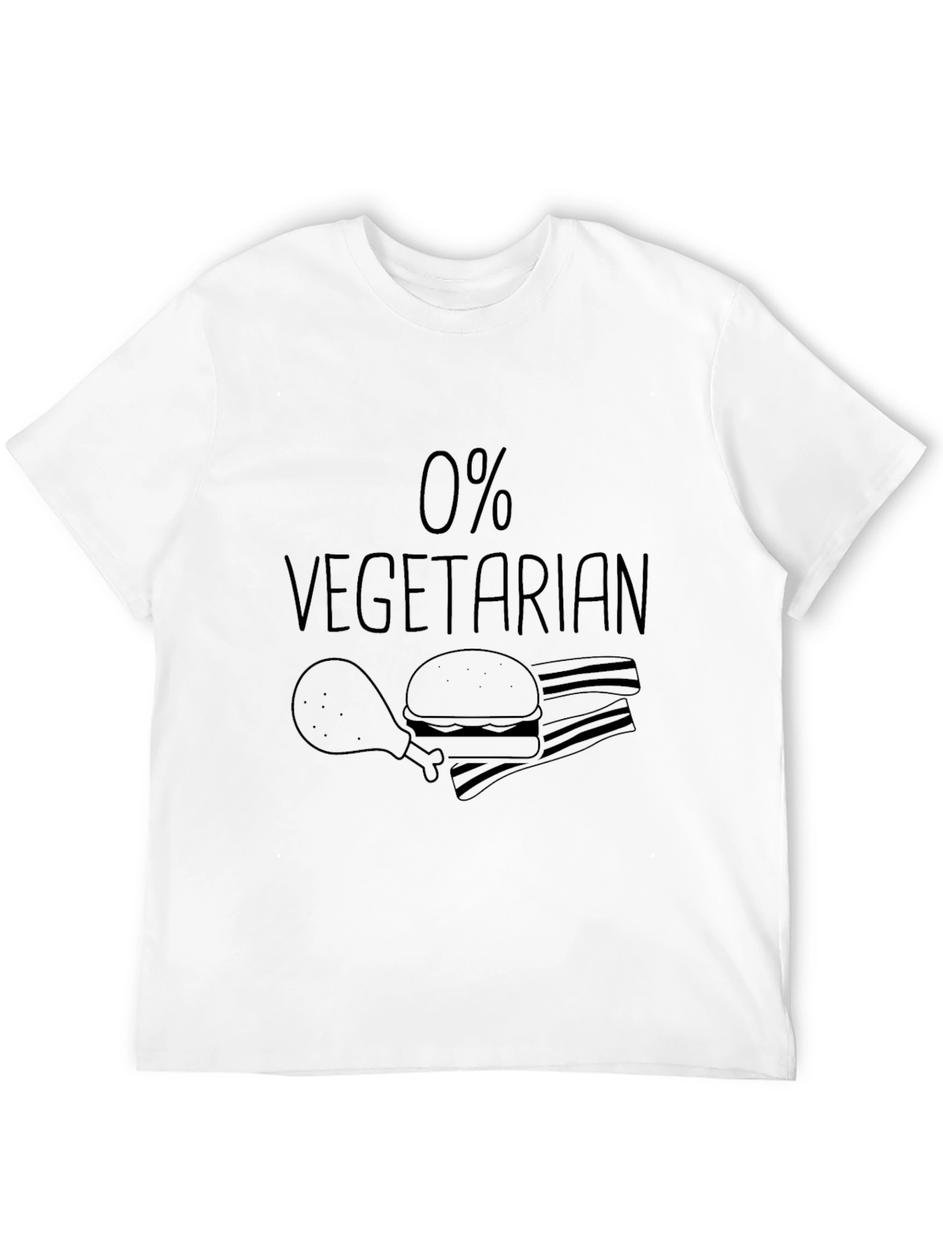 Black 0% Vegetarian T-Shirt - Funny Meat Lover Tee view 12