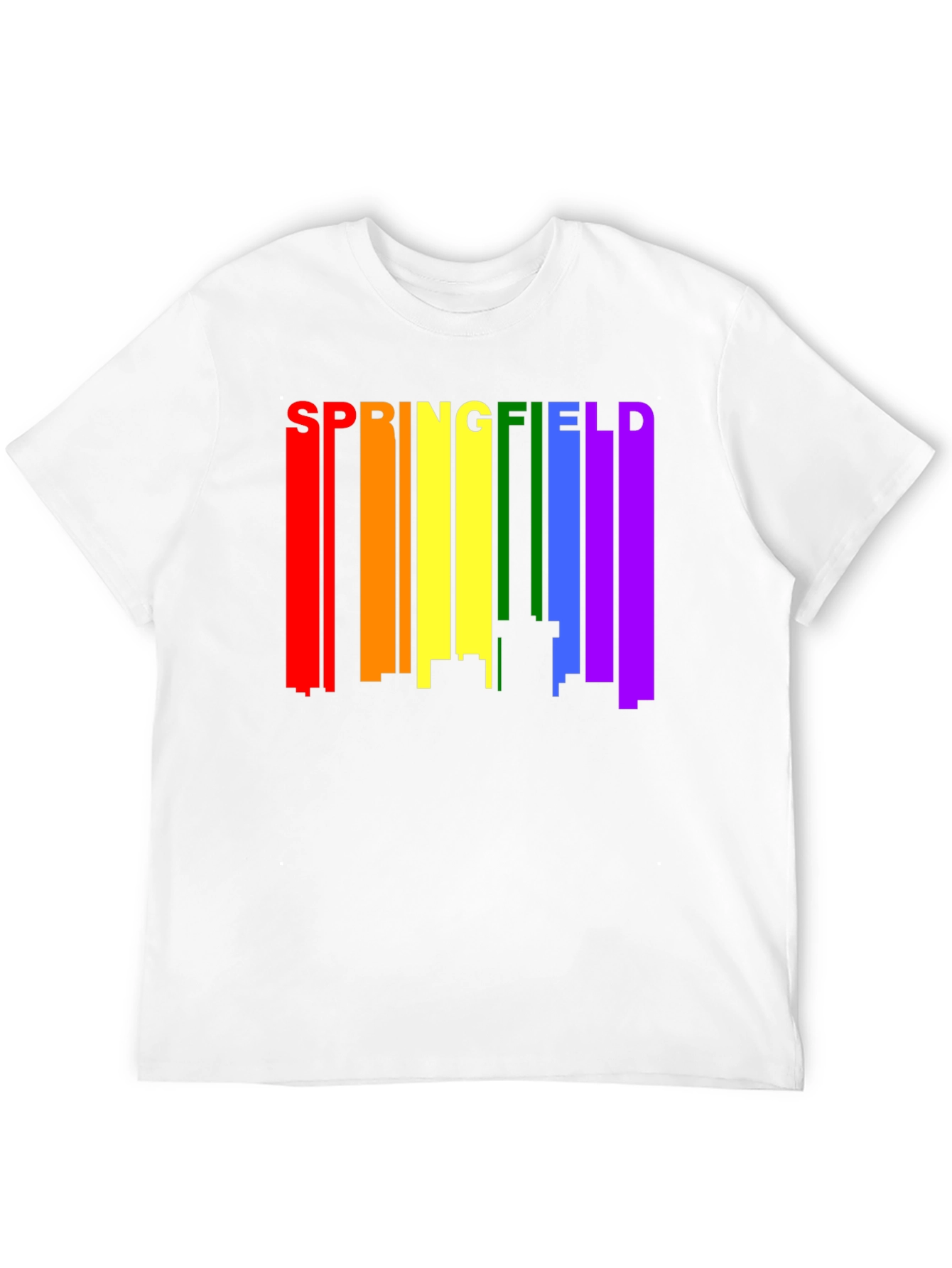 Black Springfield Rainbow Skyline Black T-Shirt view 12