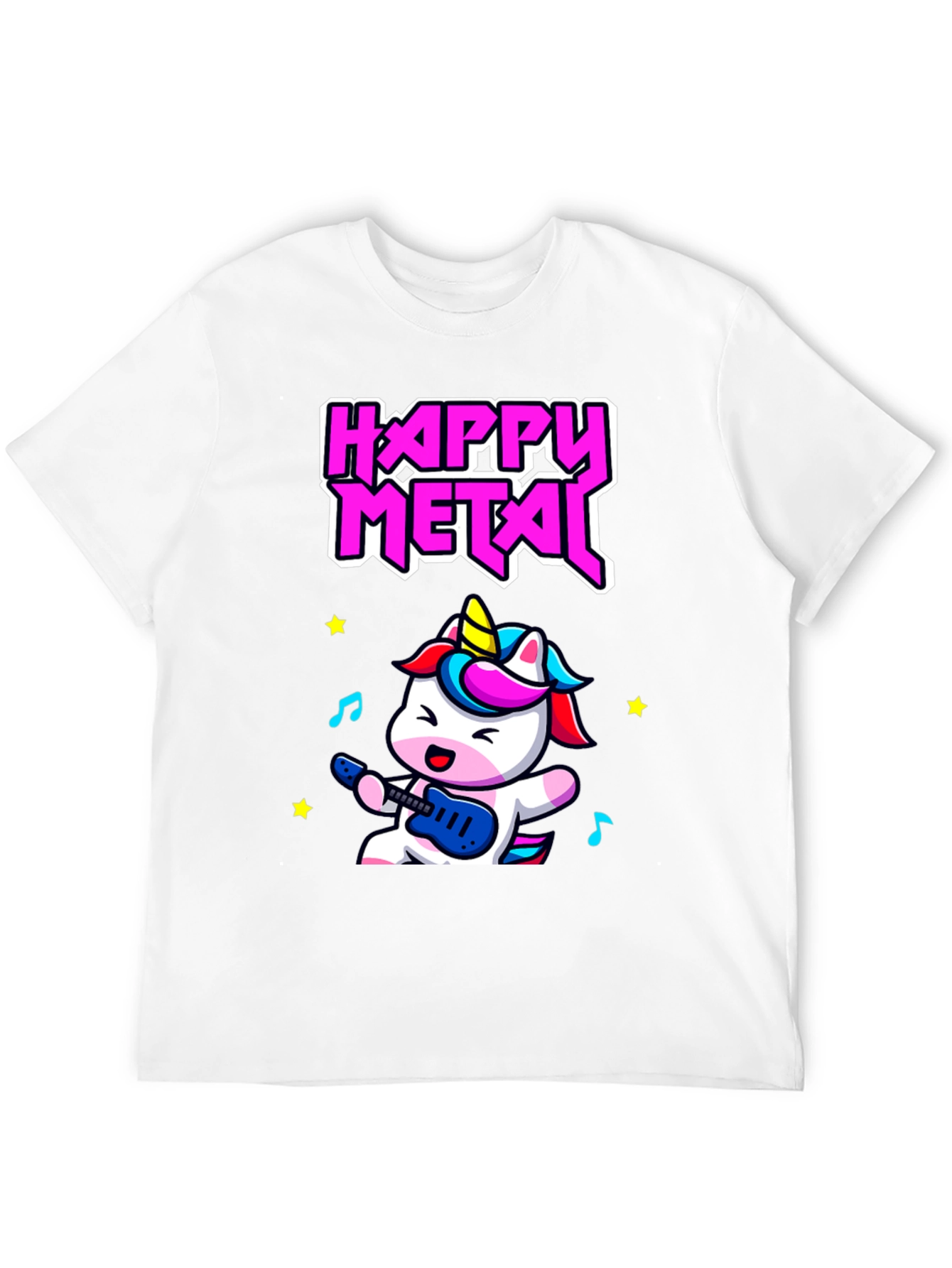 Black Happy Metal Unicorn T-Shirt - Rock On! view 12