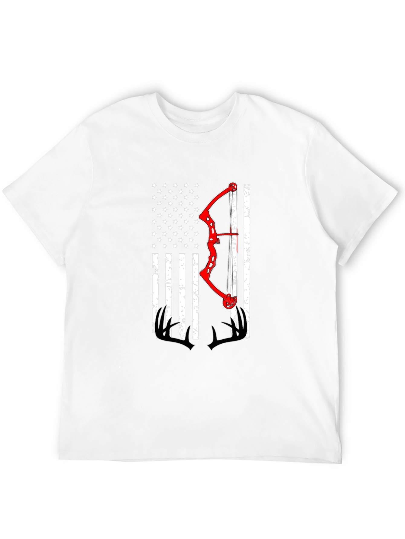 Black American Flag Bow Hunting T-Shirt view 12