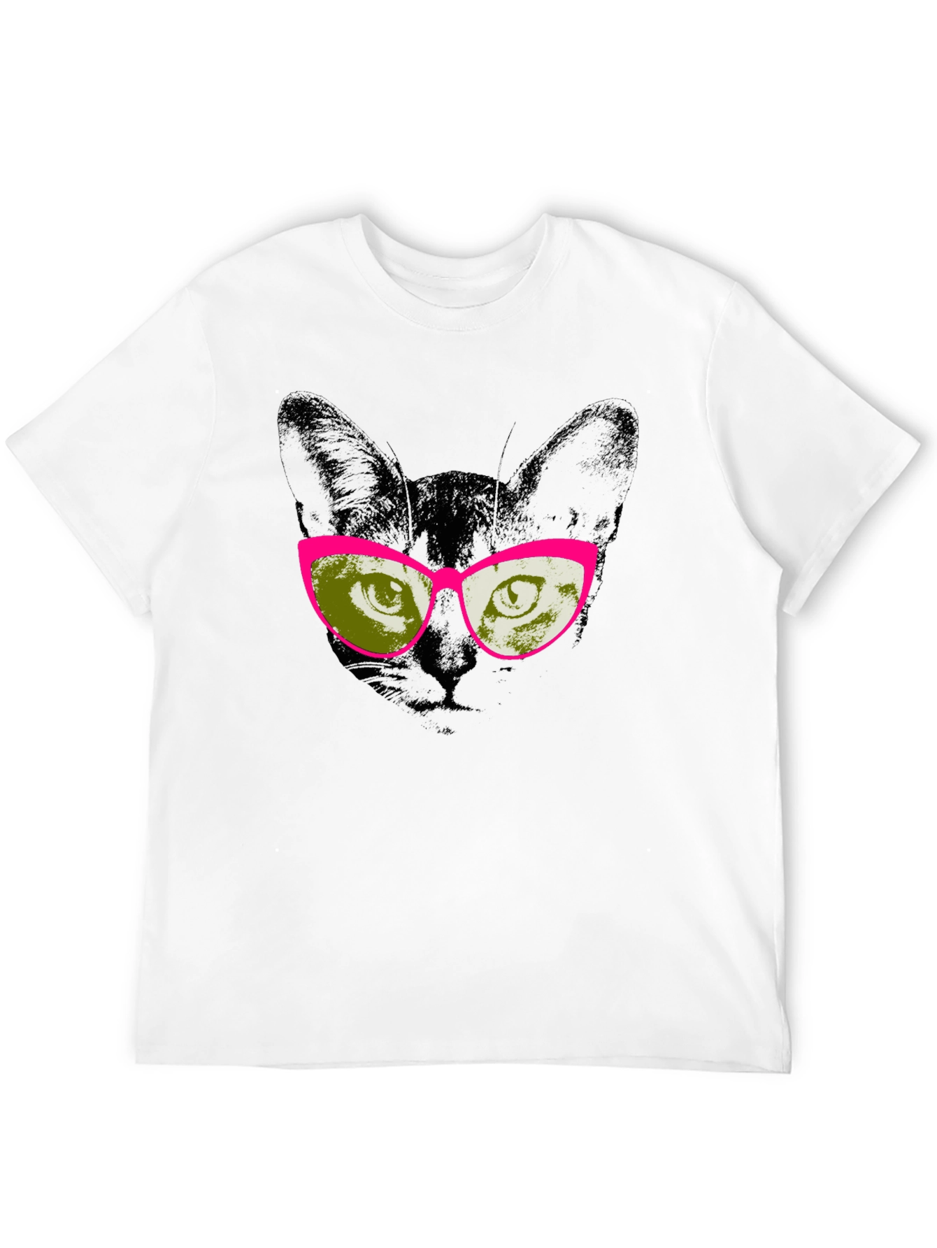 Black Cool Cat Graphic Tee - Black Cotton T-Shirt with Sunglasses view 12