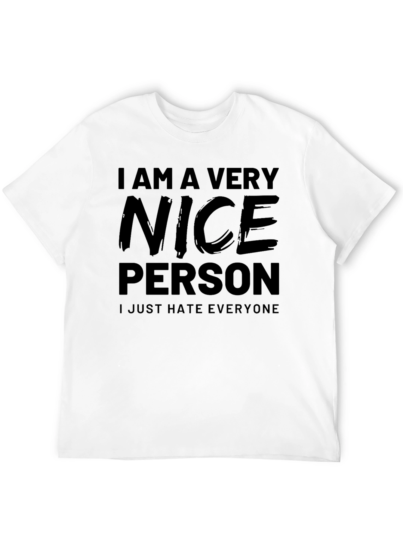 Black Funny I Am A Very Nice Person Black T-Shirt view 12