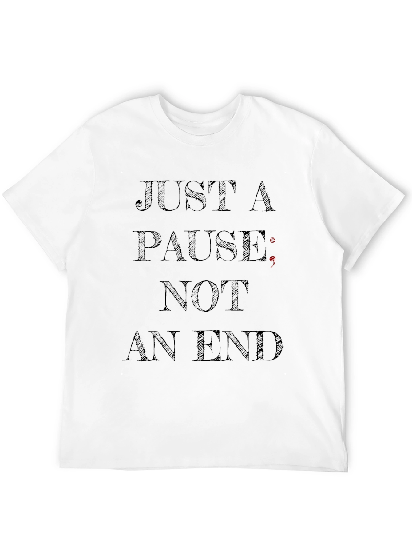 Black Just a Pause Semicolon Graphic T-Shirt view 12