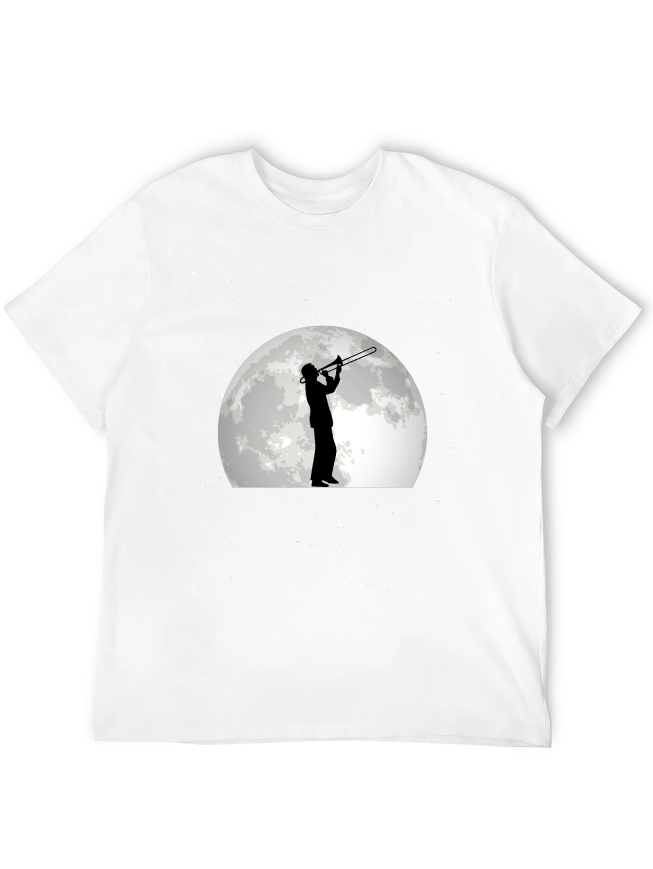 Black Moonlight Trombone Player Graphic Tee view 12