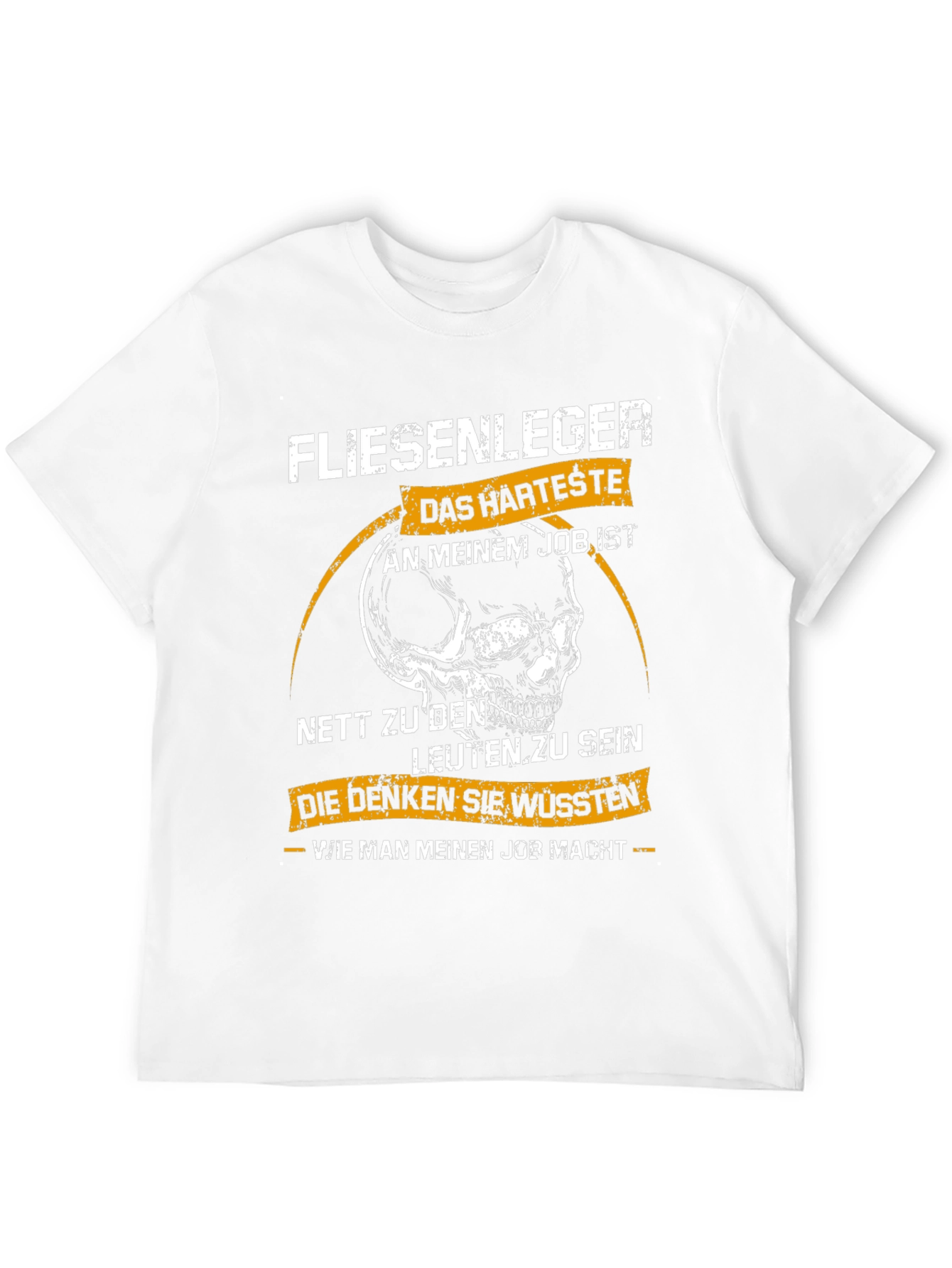 Black Humorous Tradesman T-Shirt: Fliesenleger Skull Tee view 12