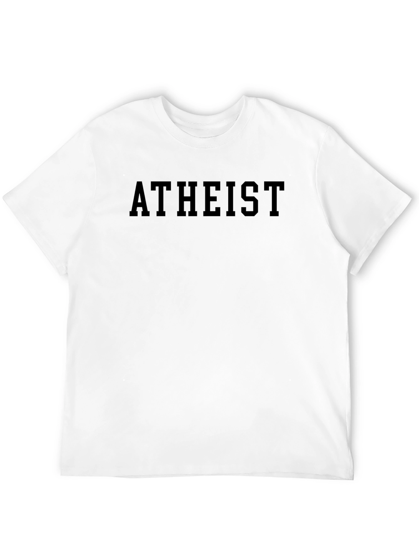 Black Atheist Bold Text Graphic Crew Neck T-Shirt view 12